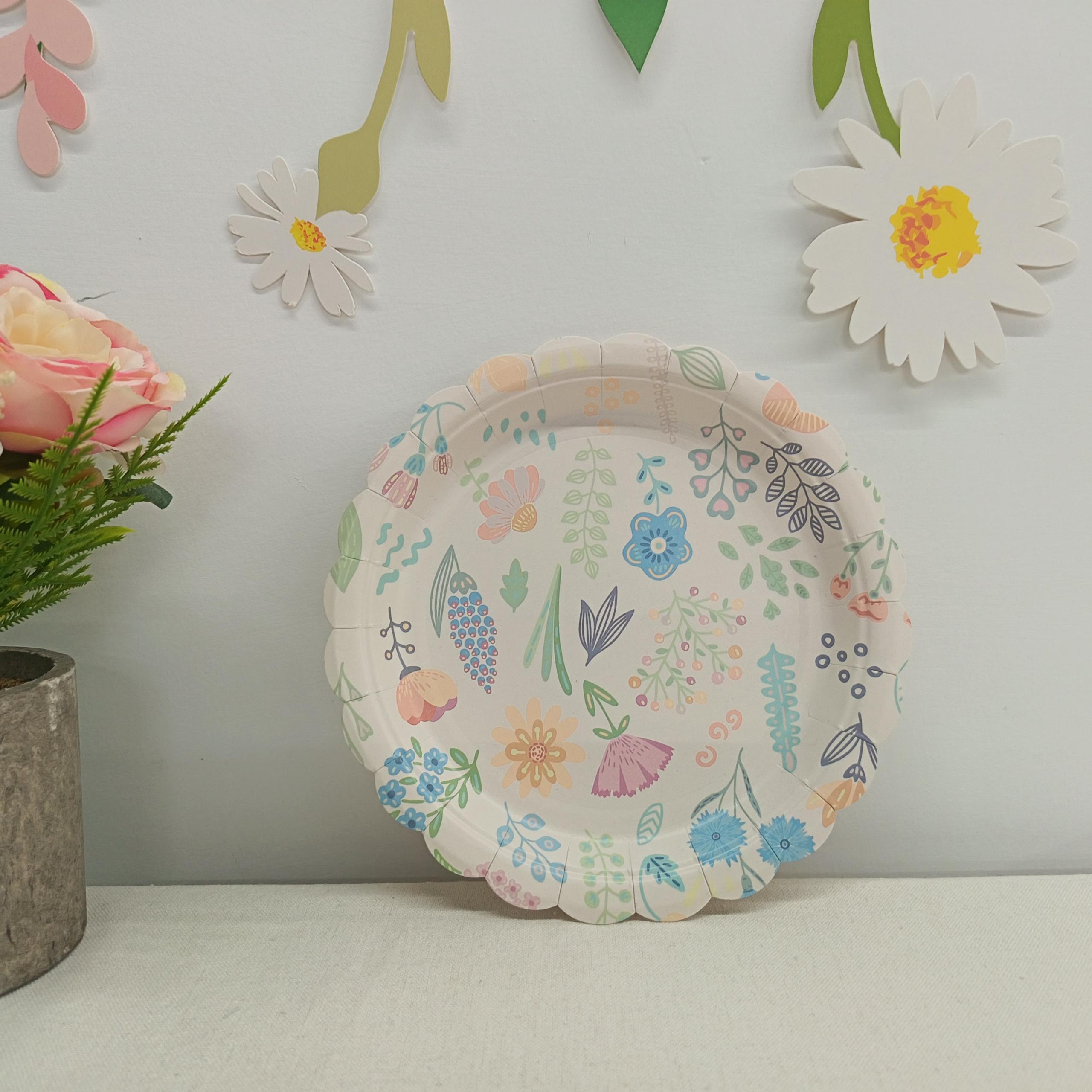 Flower Paper Plate for Tea party