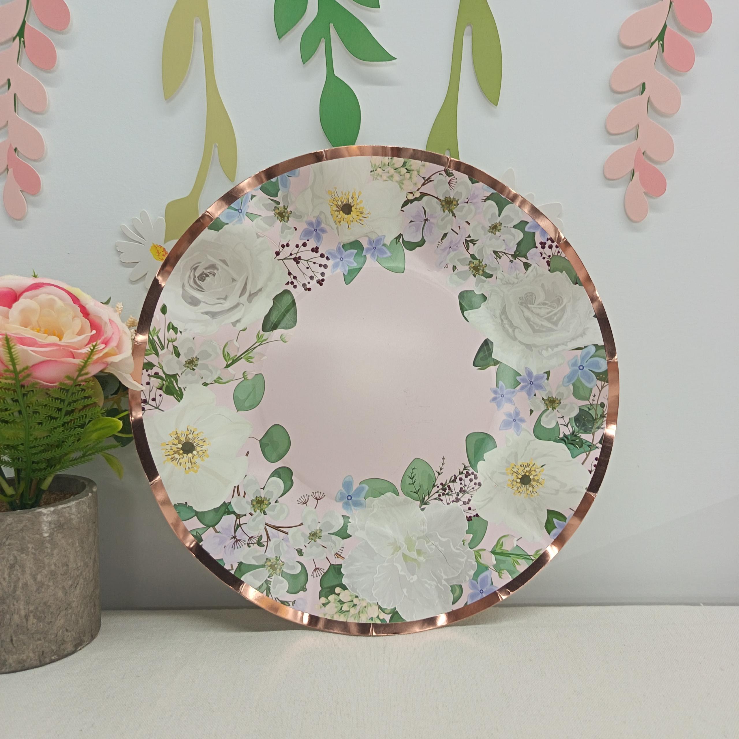 Flower Paper Plate for Tea Party and Gender Reveal