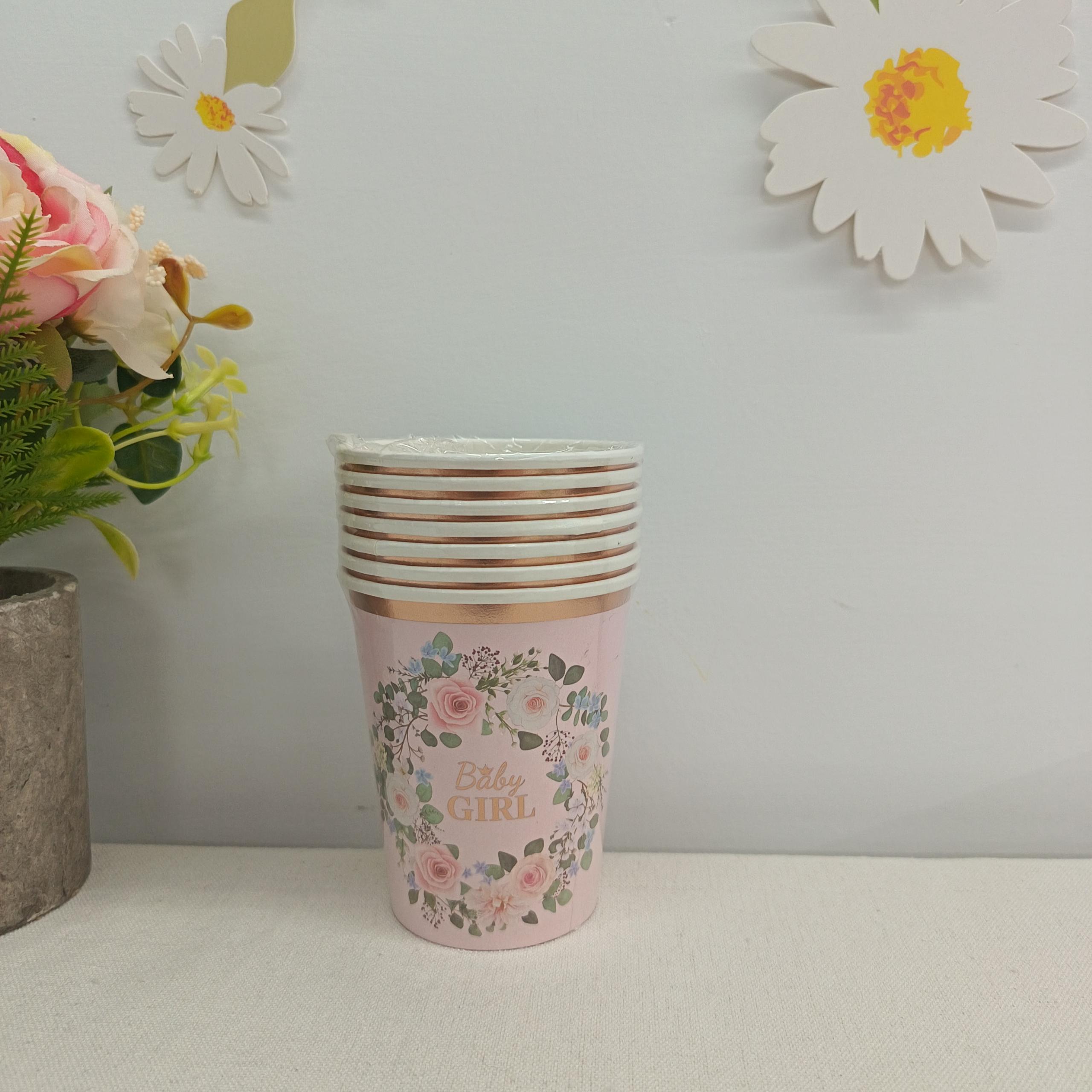 Flower Paper Cup for Tea Party and Gender Reveal