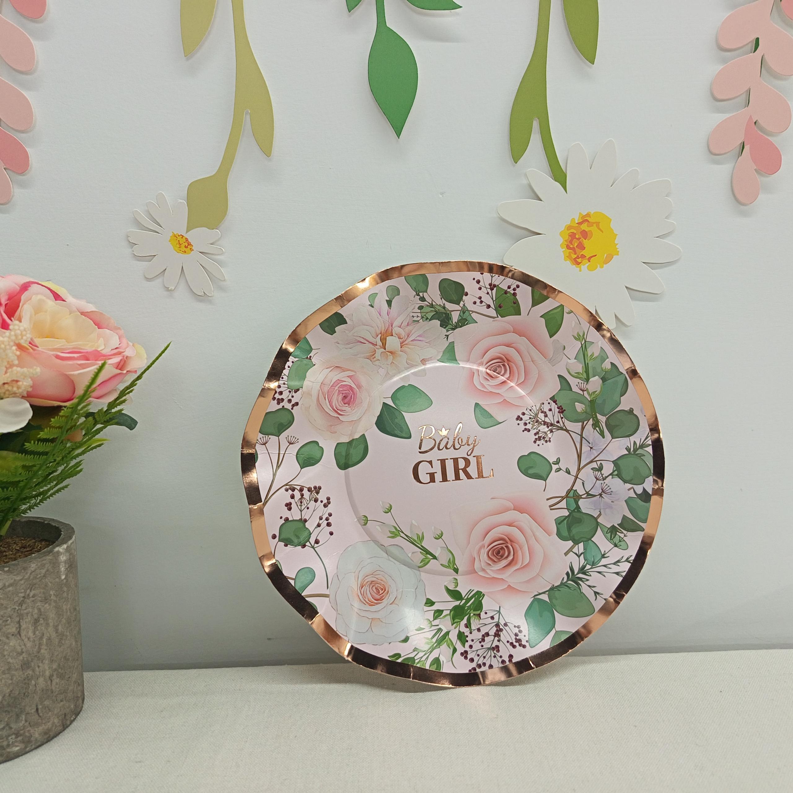 Flower Paper Plate for Tea Party and Gender Reveal