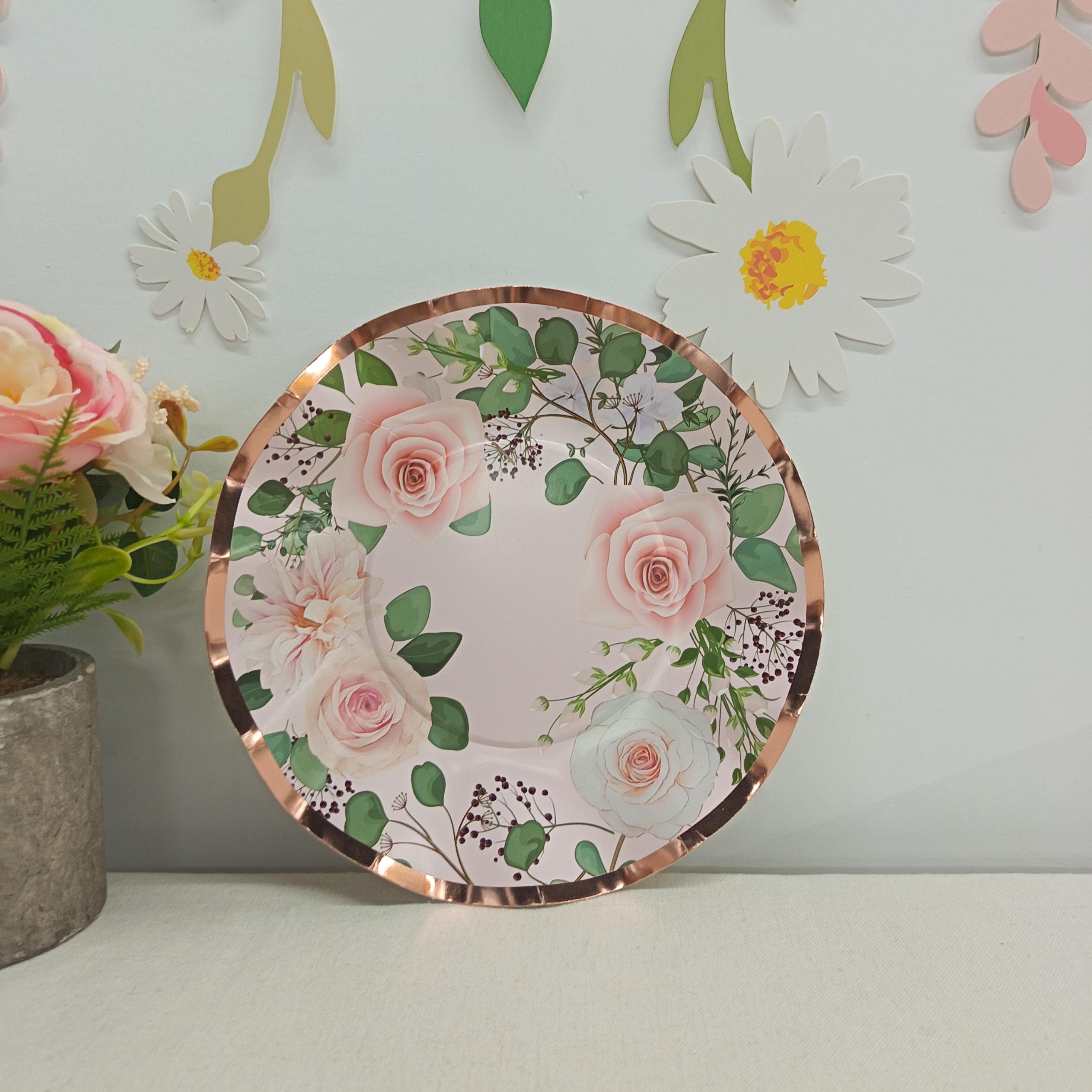 Flower Paper Plate for Tea Party and Gender Reveal