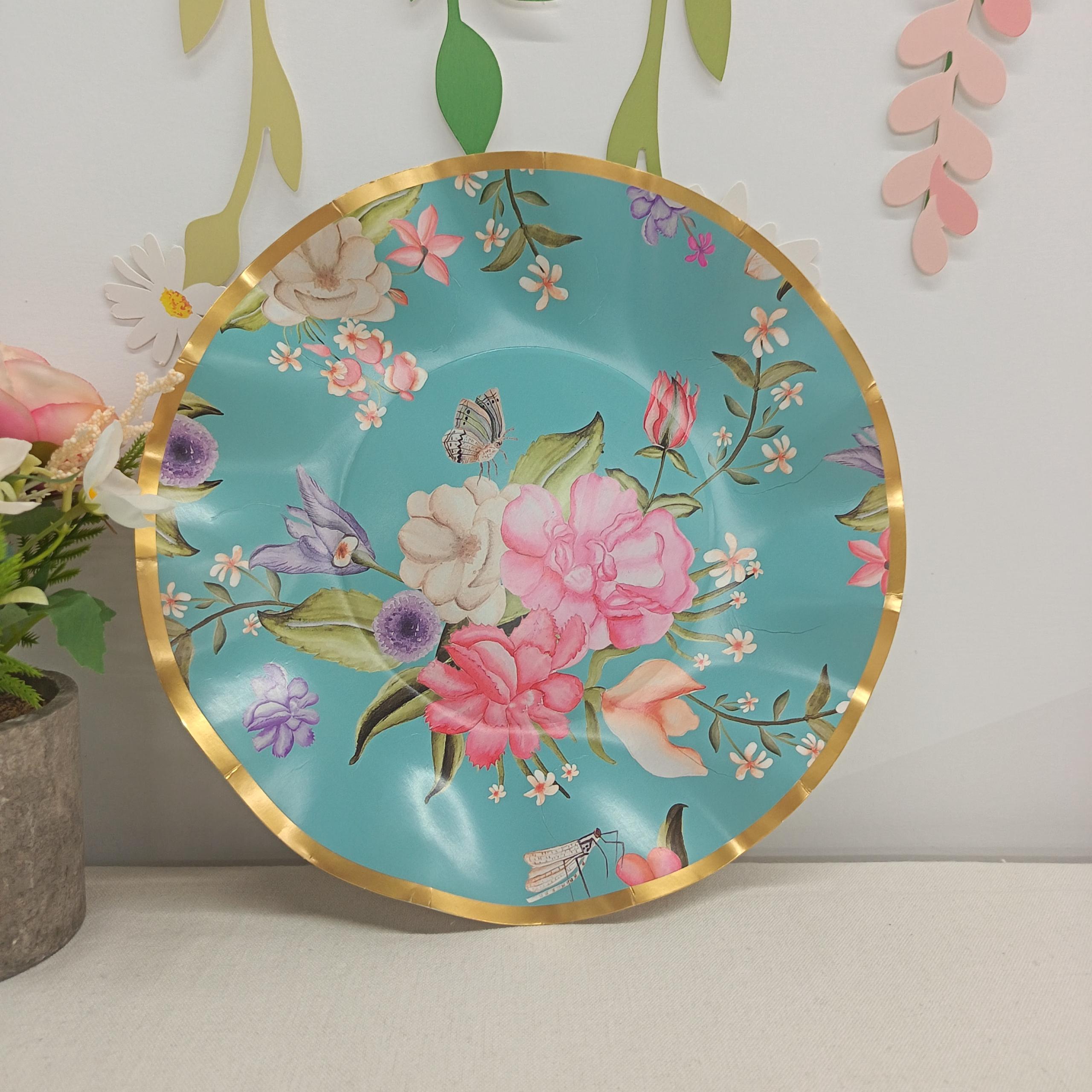 Flower Paper Plate for Tea Party