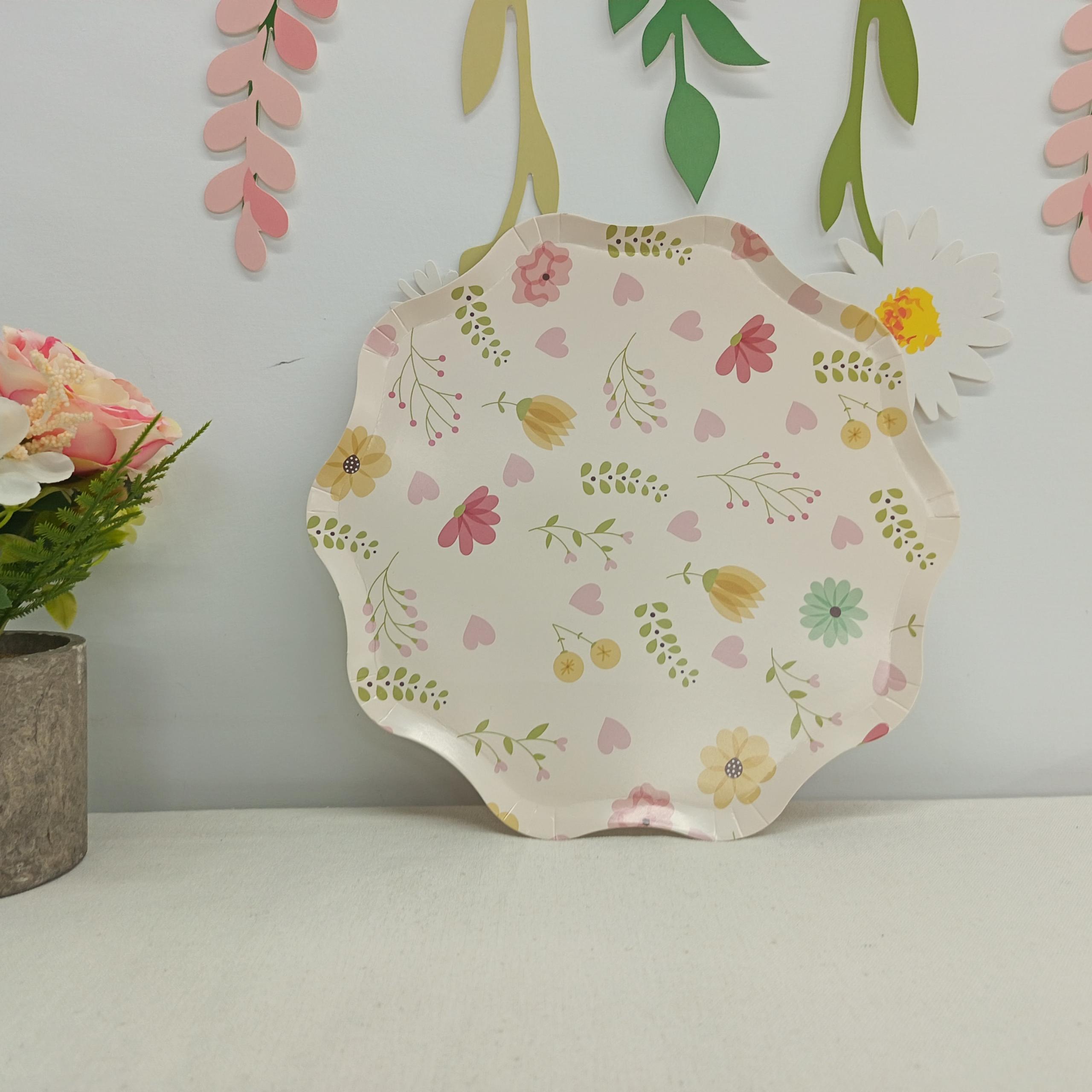 Flower Paper Plate for Tea Party