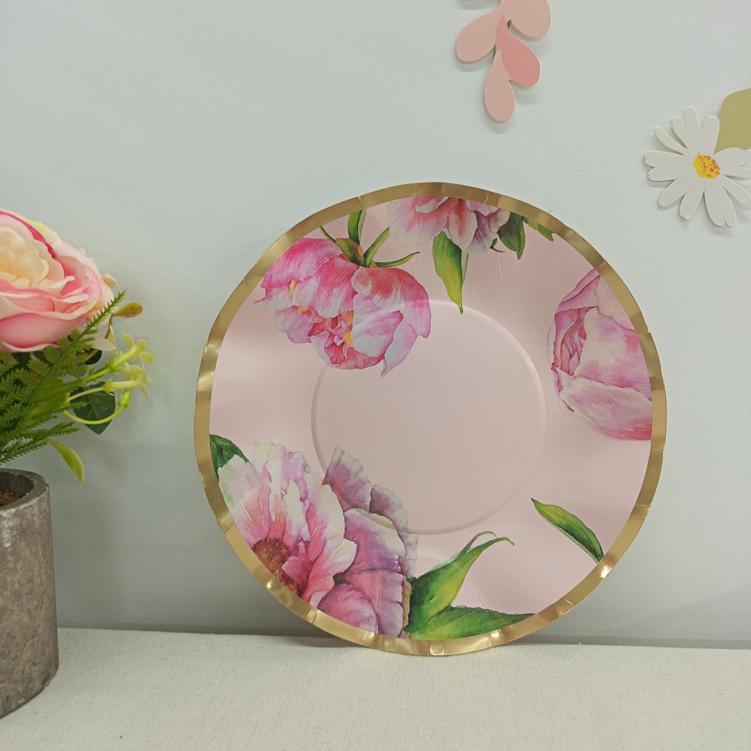 Flower Paper Plate for Tea Party