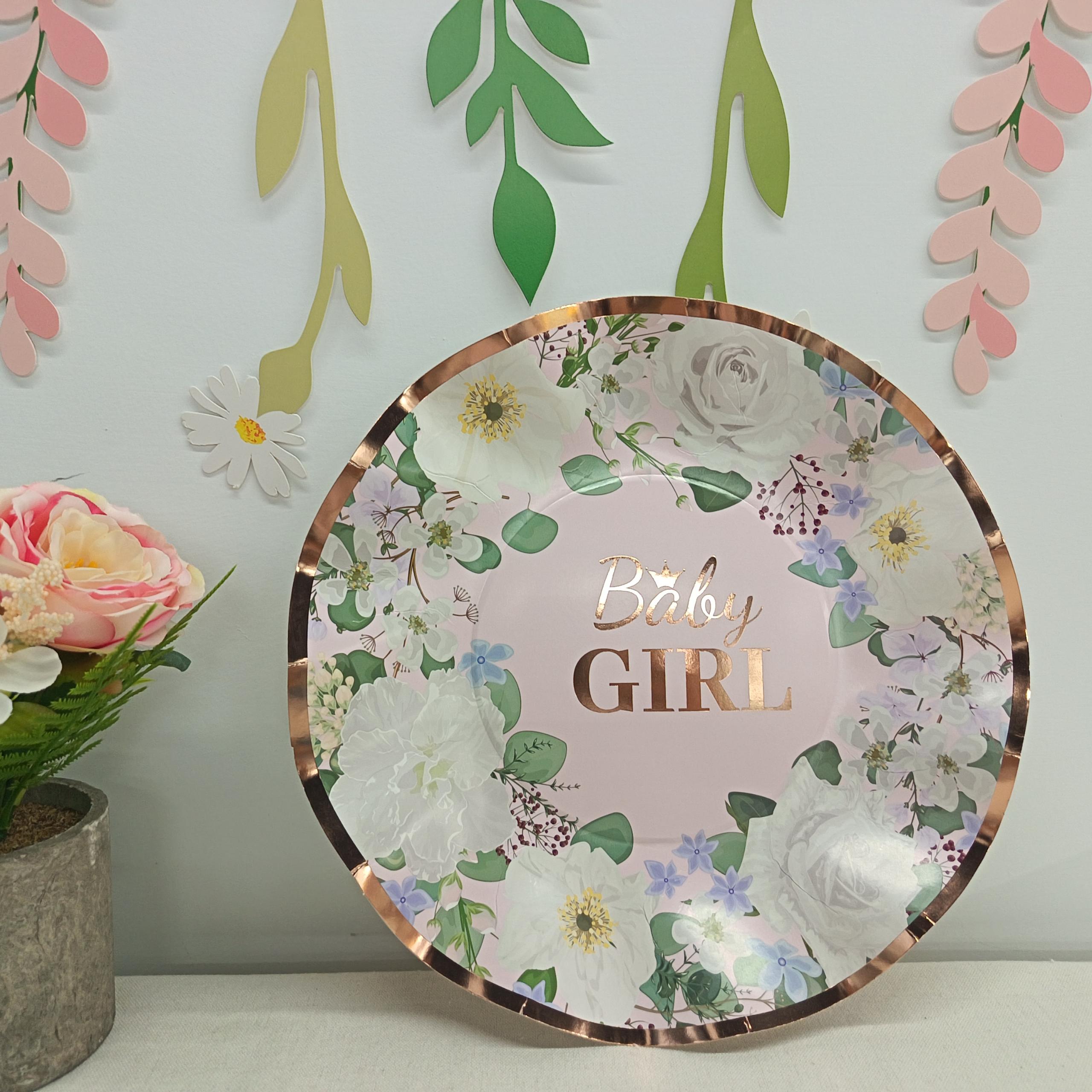 Flower Paper Plate for Tea Party and Gender Reveal