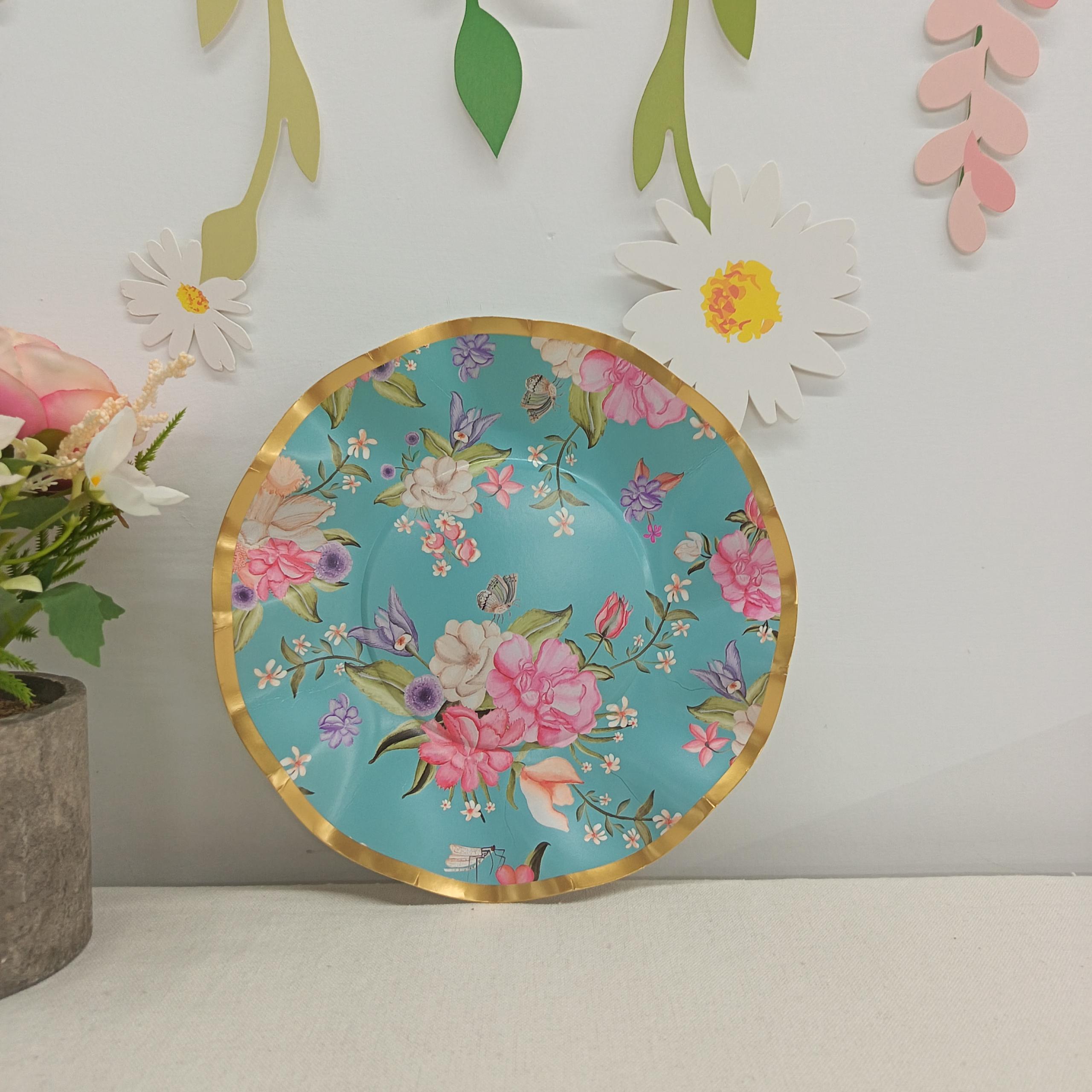 Flower Paper Plate for Tea Party