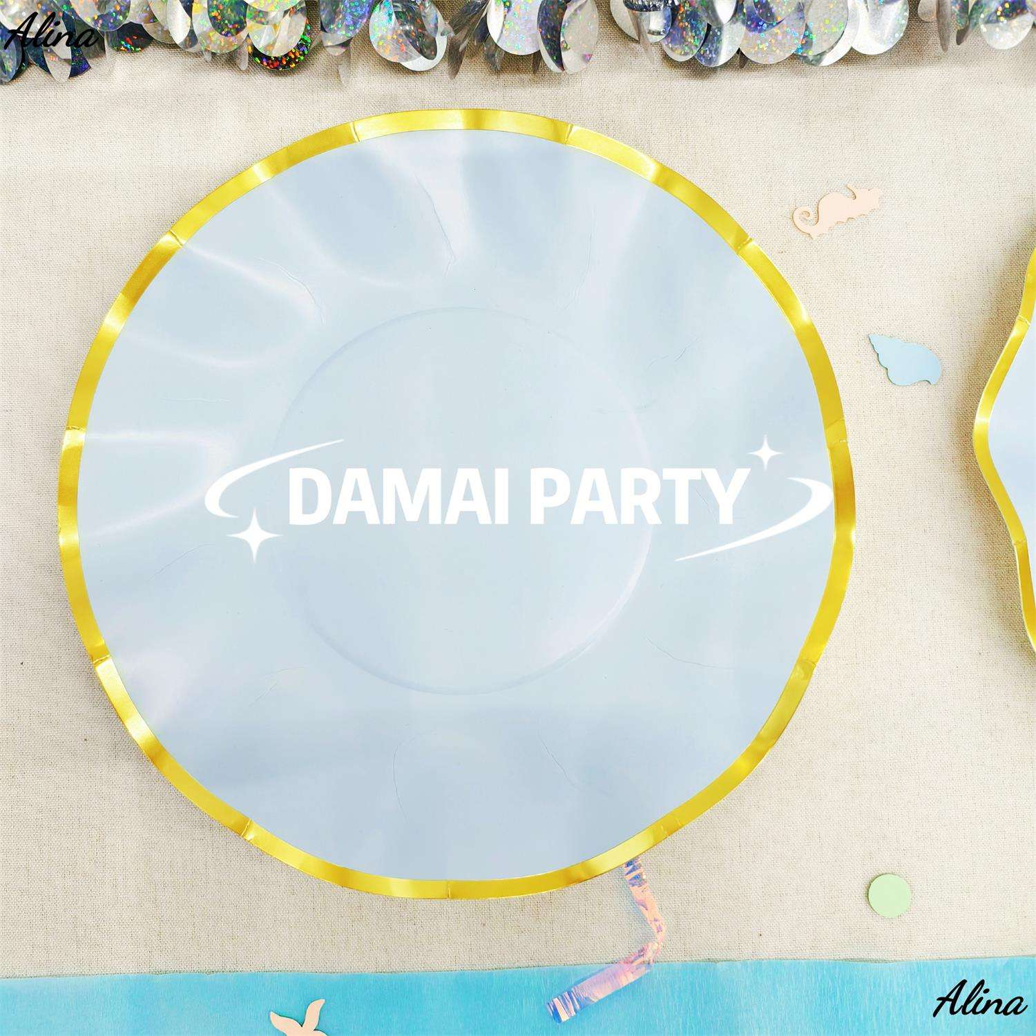 Plain Blue Paper Plate