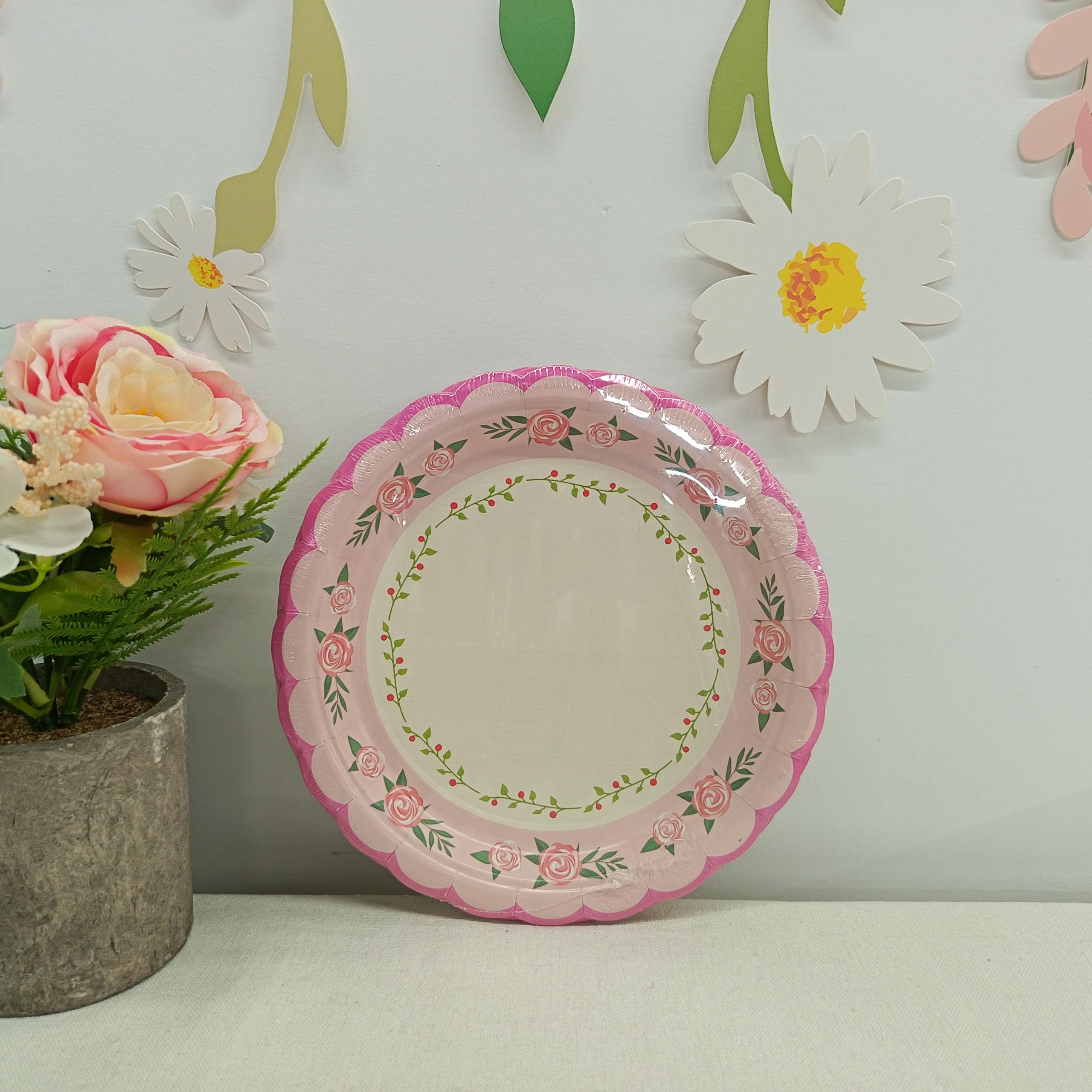 Flower Paper Plate for Tea party
