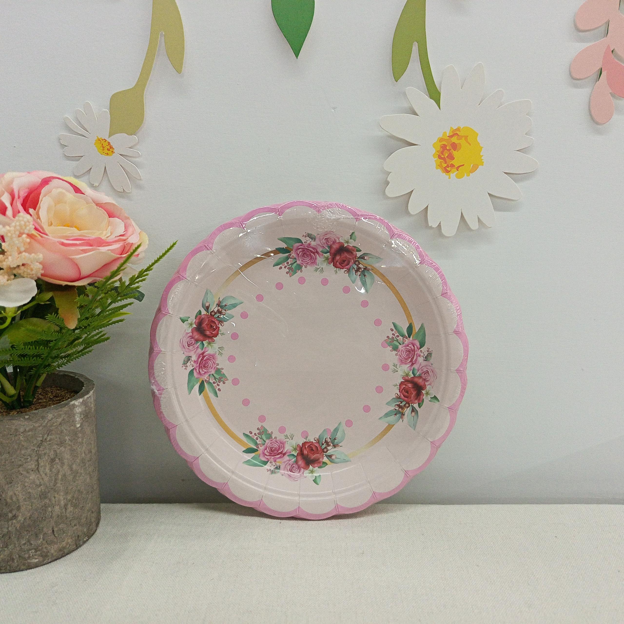 Flower Paper Plate for Tea party