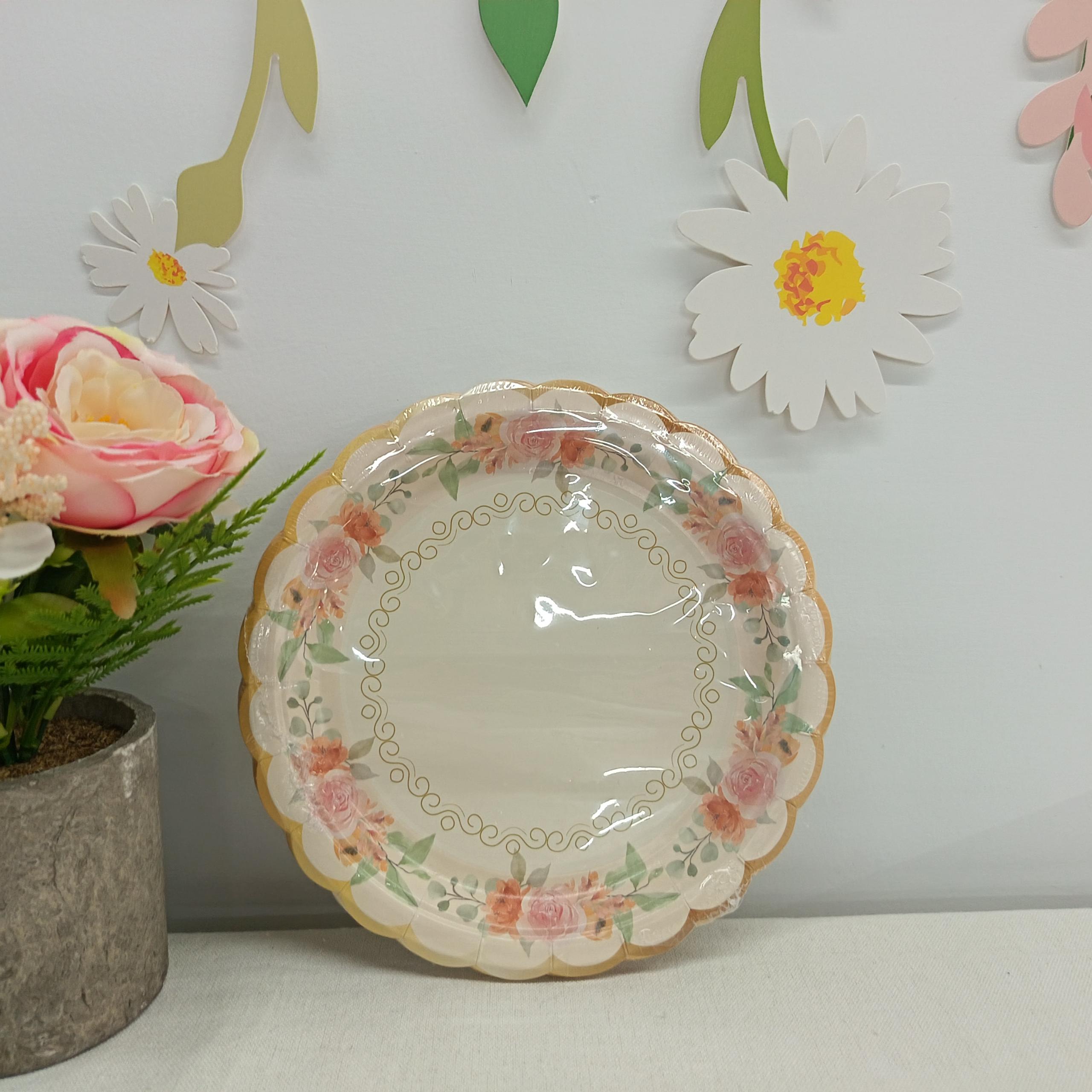 Flower Paper Plate for Tea party
