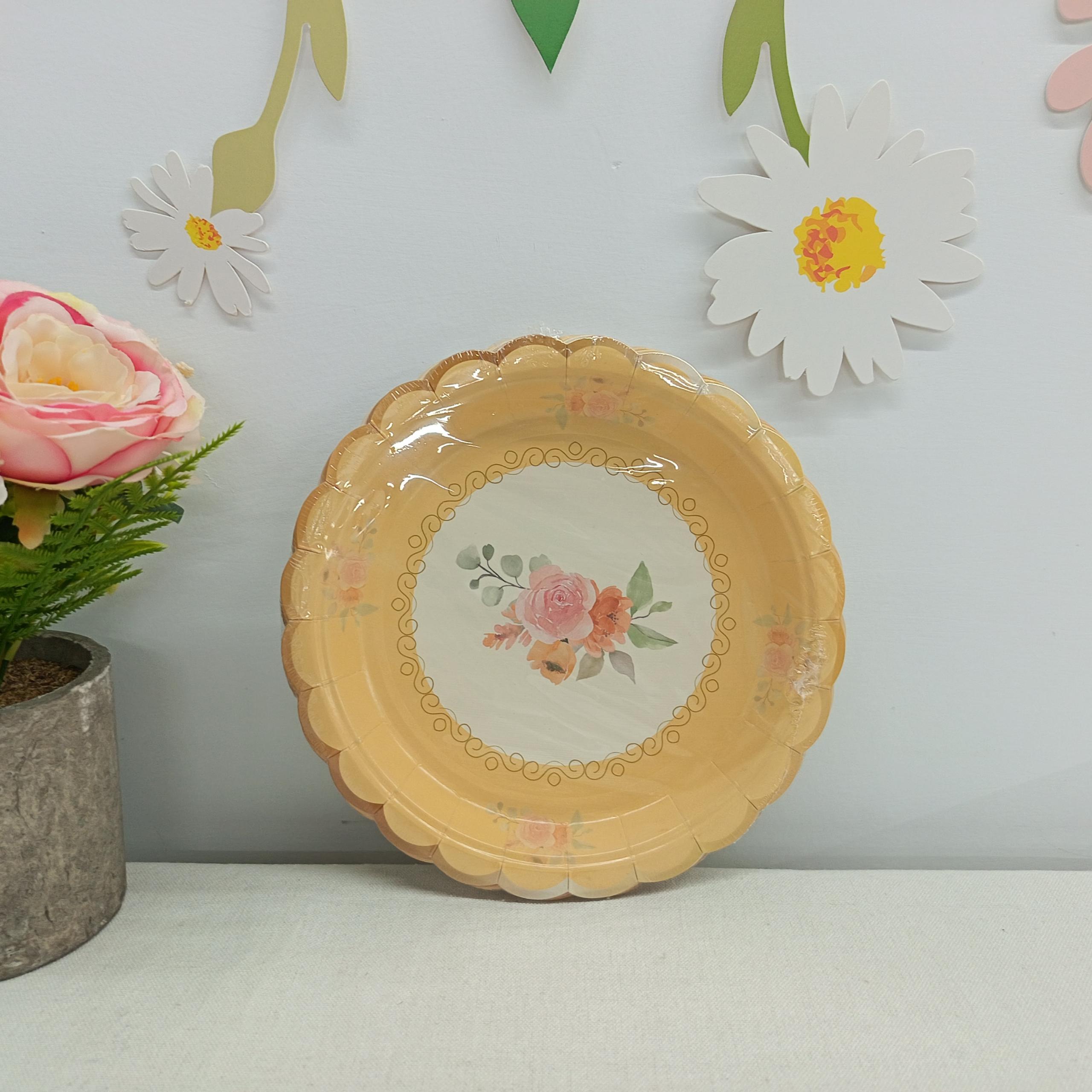 Flower Paper Plate for Tea party