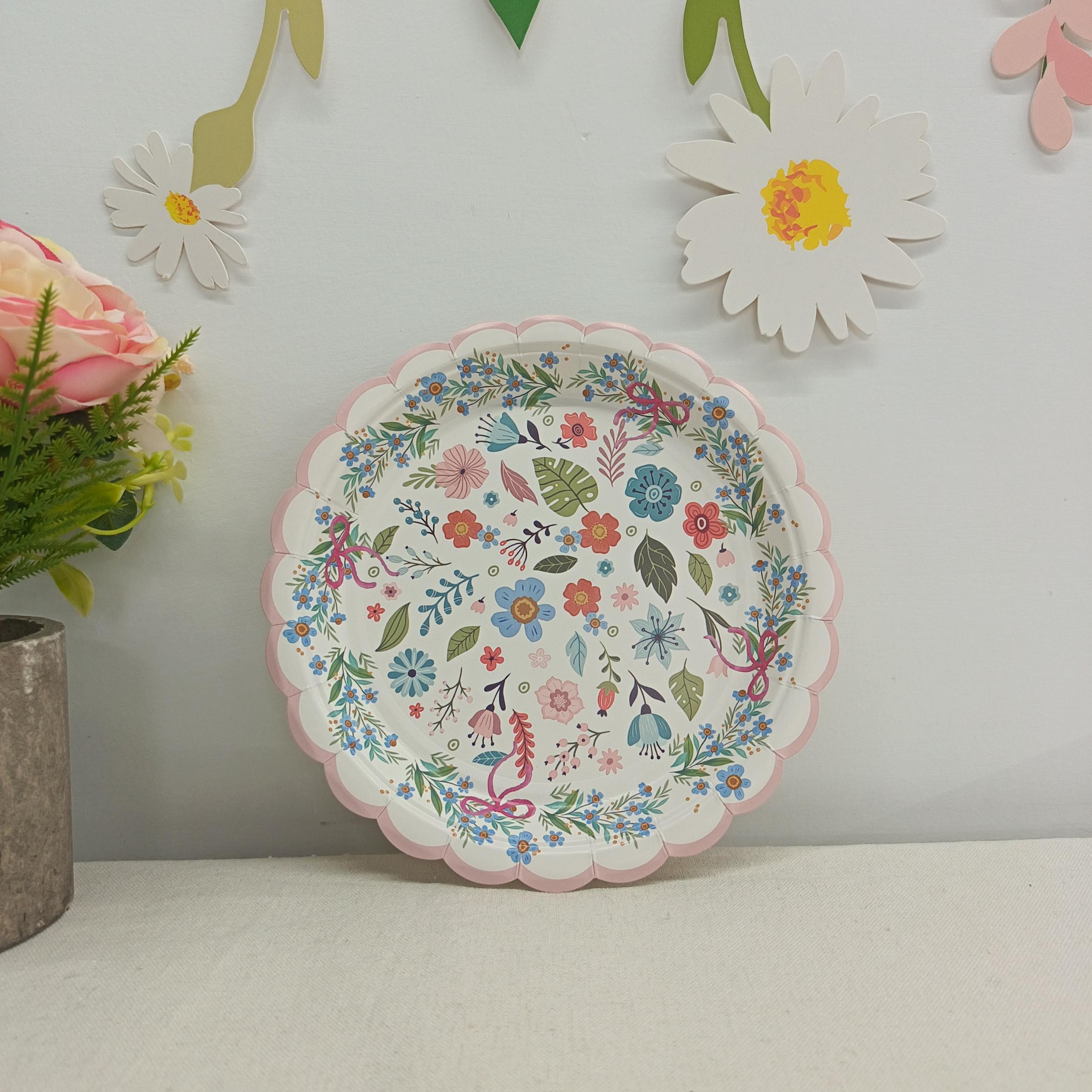 Flower Paper Plate for Tea party