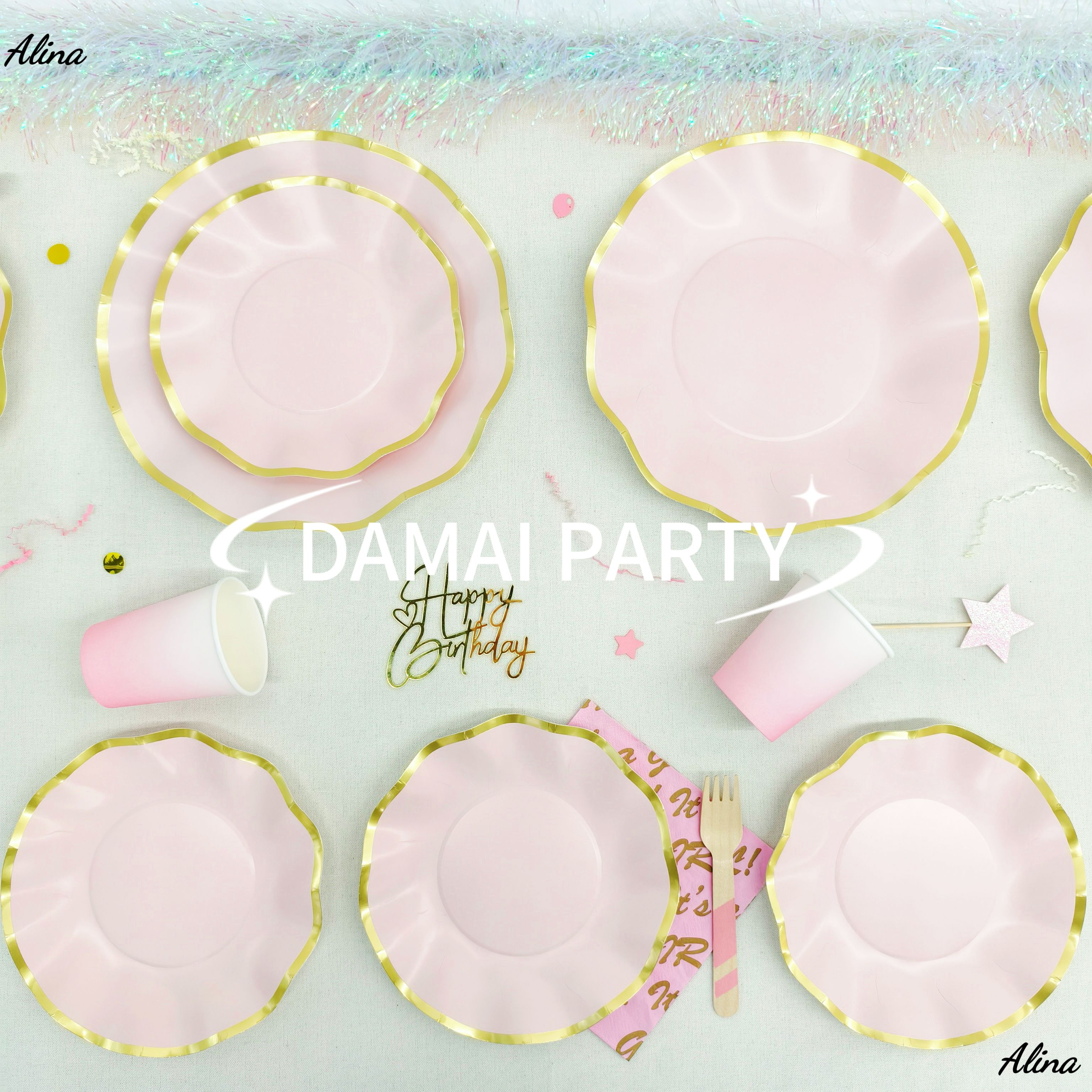 Plain Pink Paper Plate