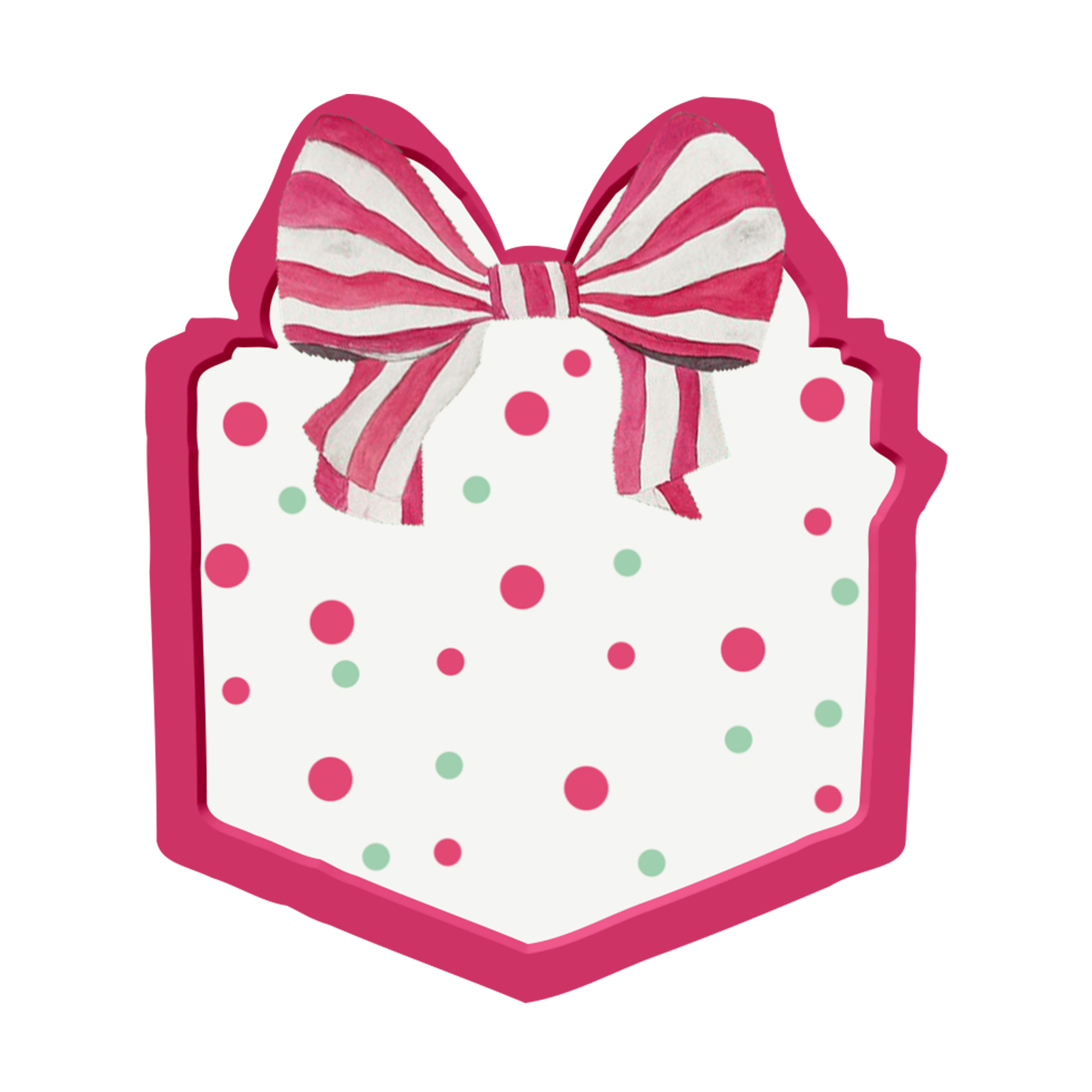 Christmas Theme Pink Point Box Die-Cut Line Plate 