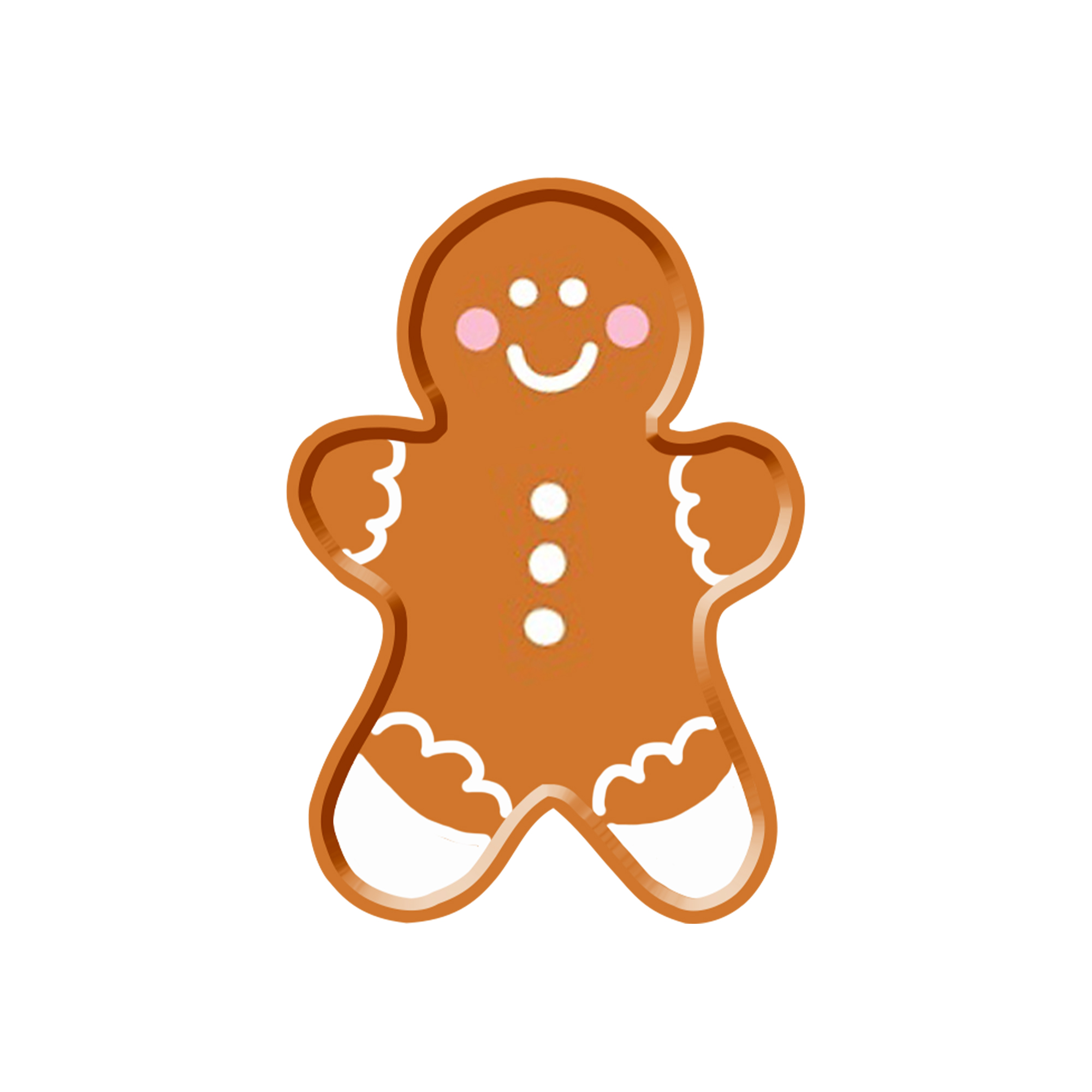 Christmas Theme  Brown Gingerbread Man Die-Cut Line plate 