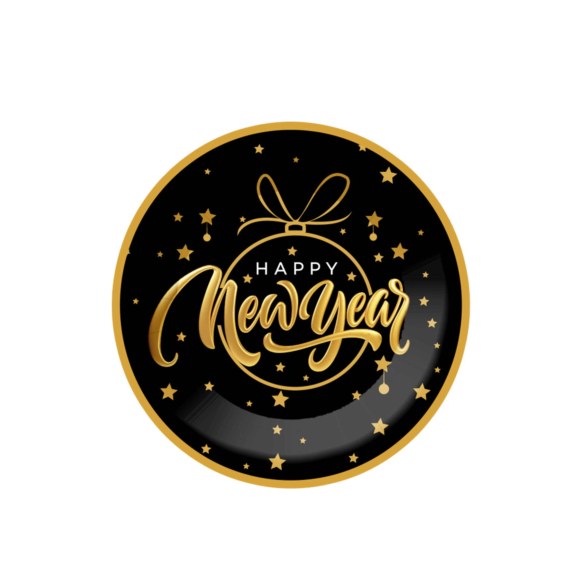 New Year Round Dessert Plate