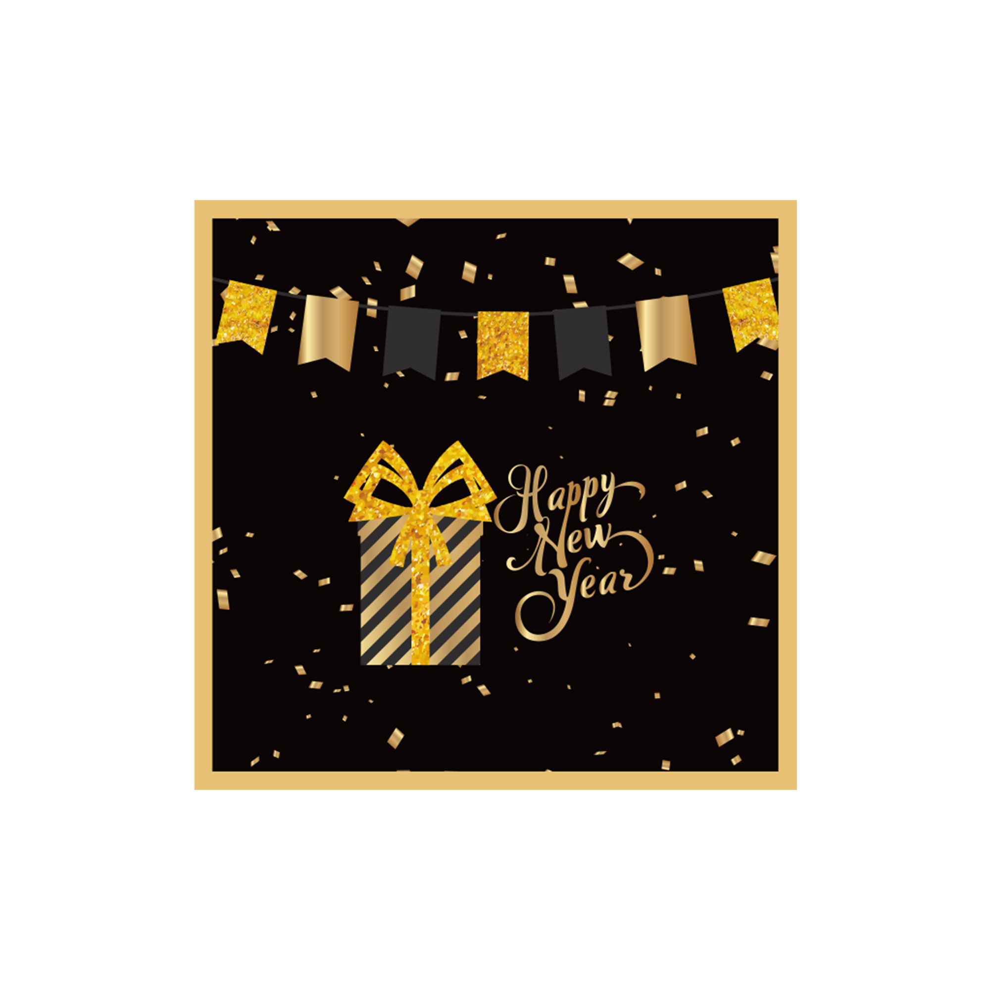 New Year Black Paper Napkin