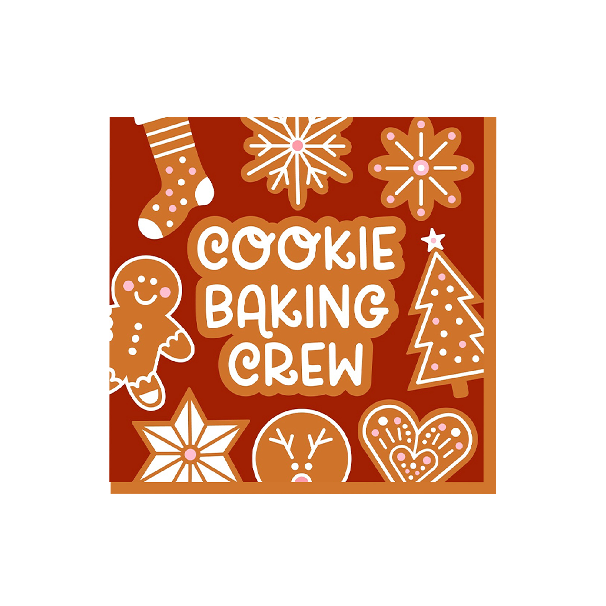 Christmas Theme Brown Gingerbread Man Paper Napkin