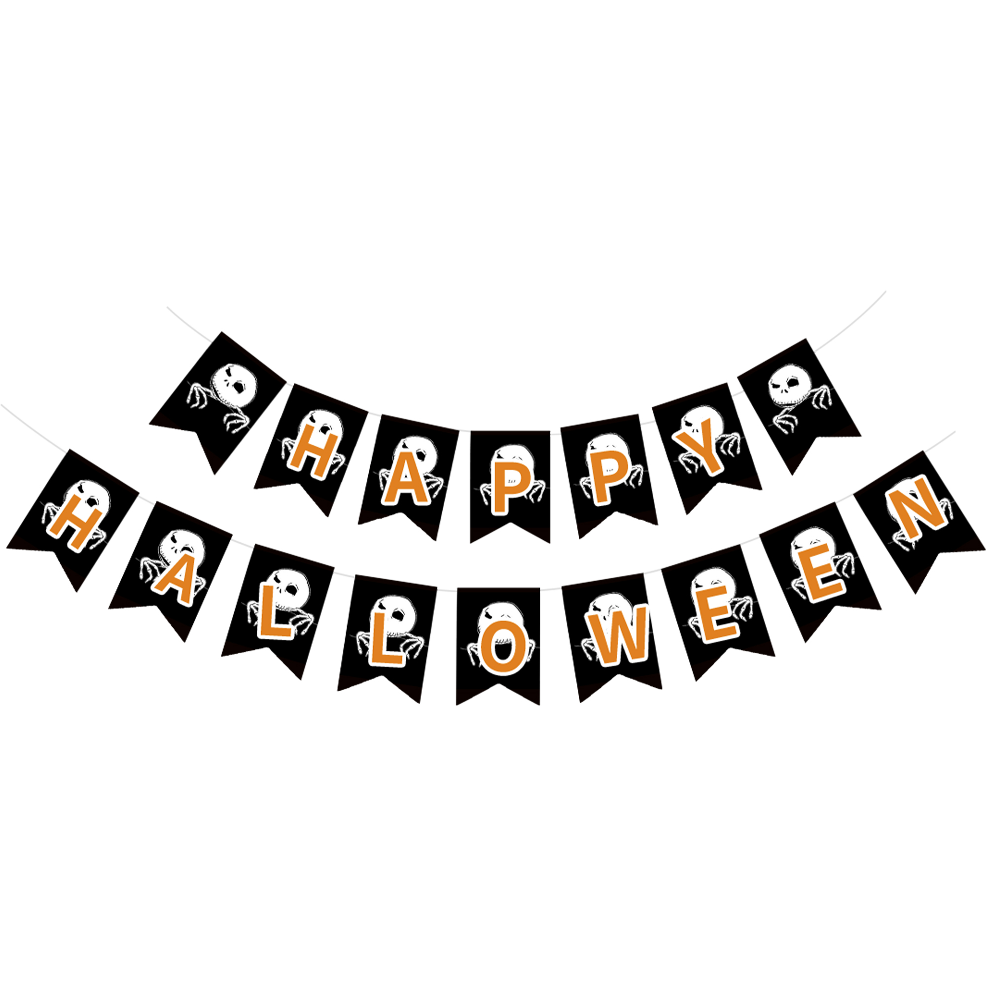 Halloween Black Color Ghost Party Flag Banner