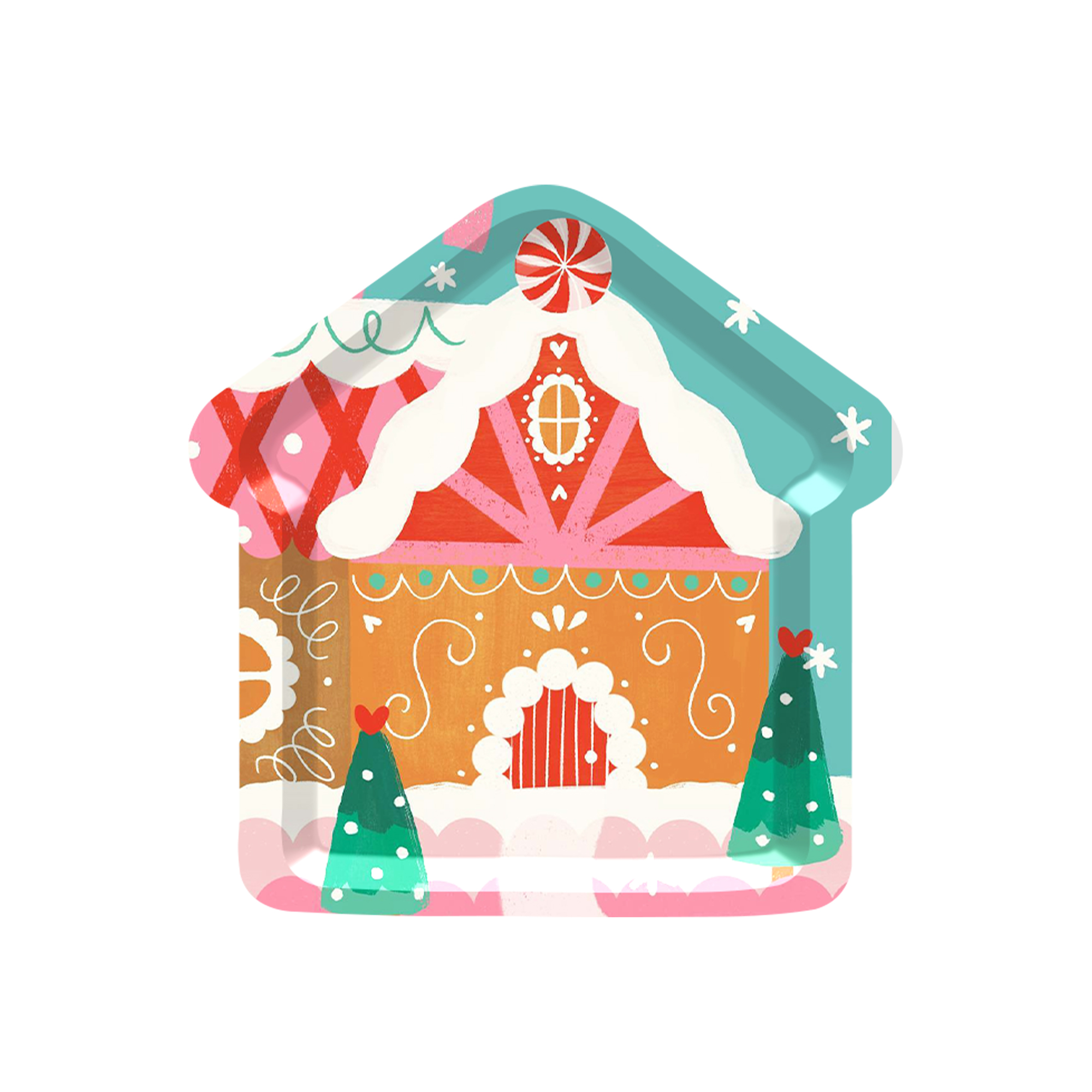 Christmas Theme Biscuit Crumbs Die-Cut Line plate