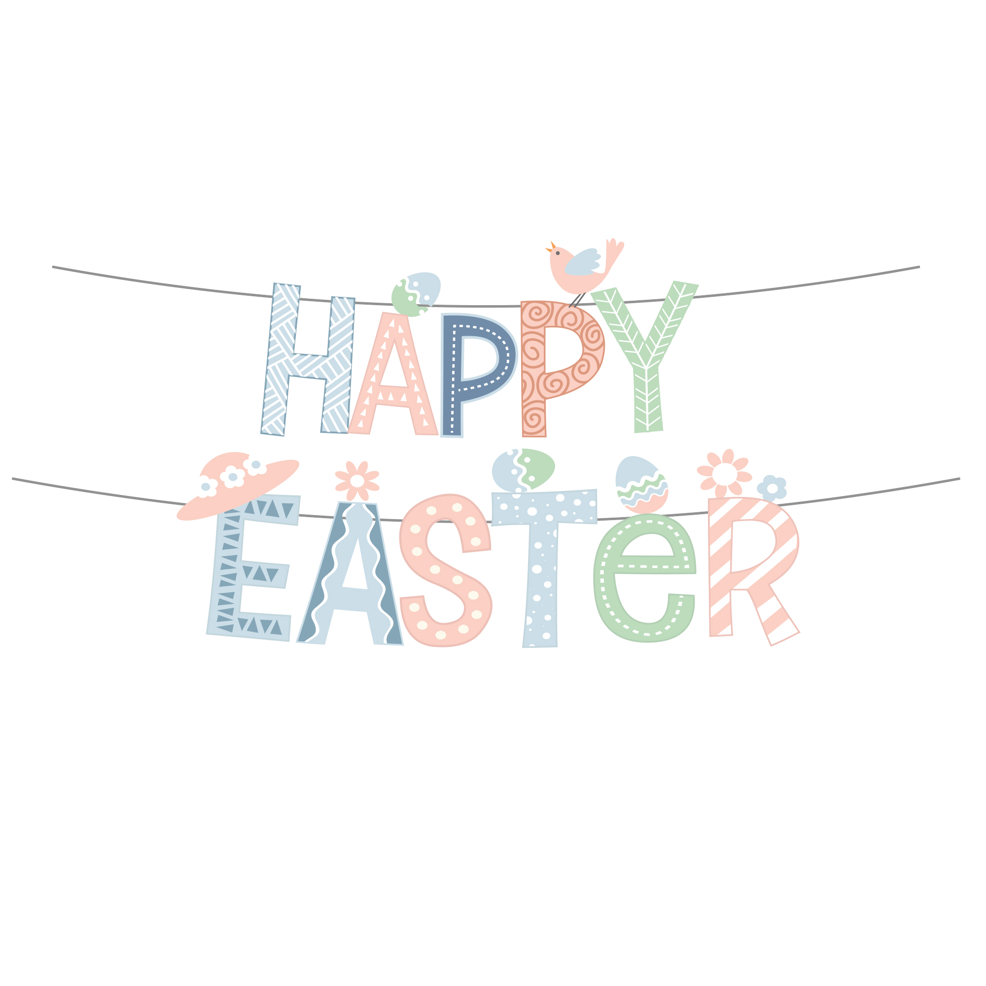 Easter Colorful Paper Letter Banner