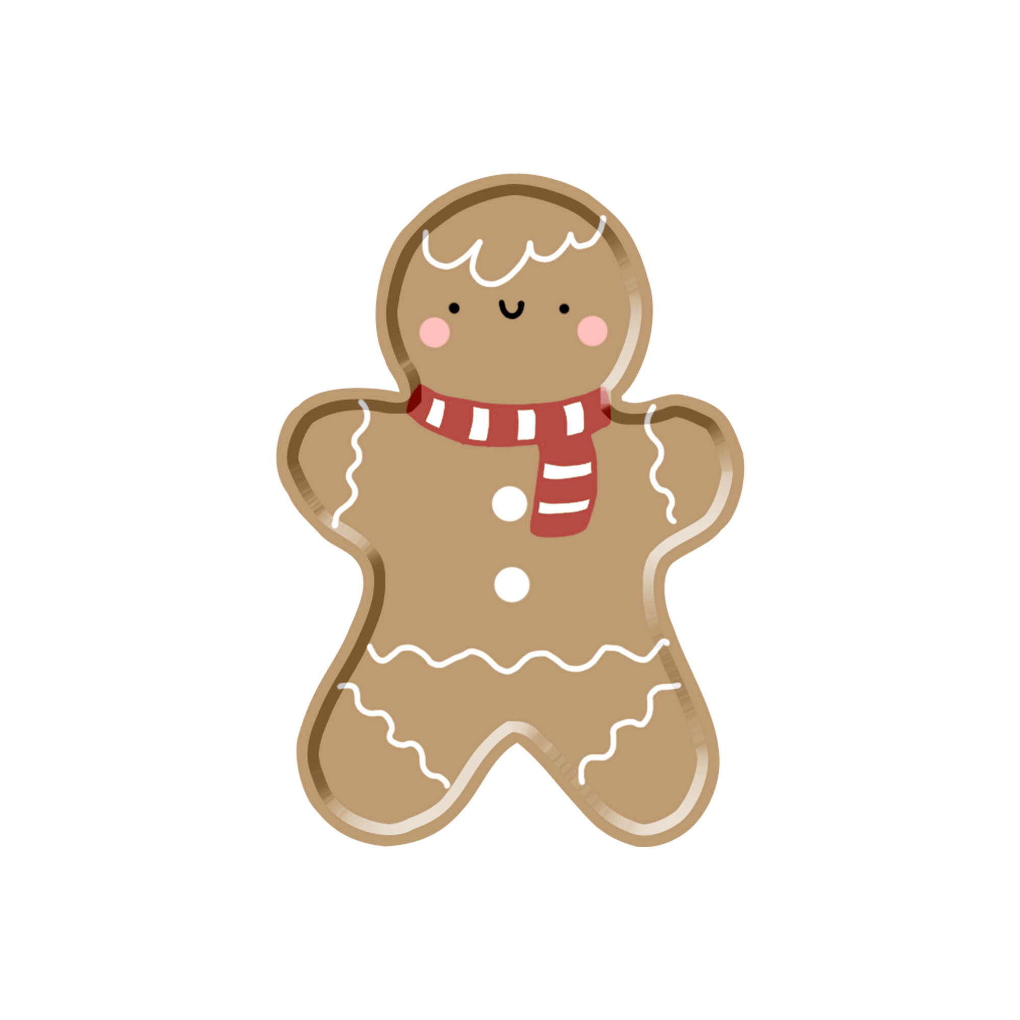 Christmas Theme Brown Gingerbread Man Die-Cut Line plate