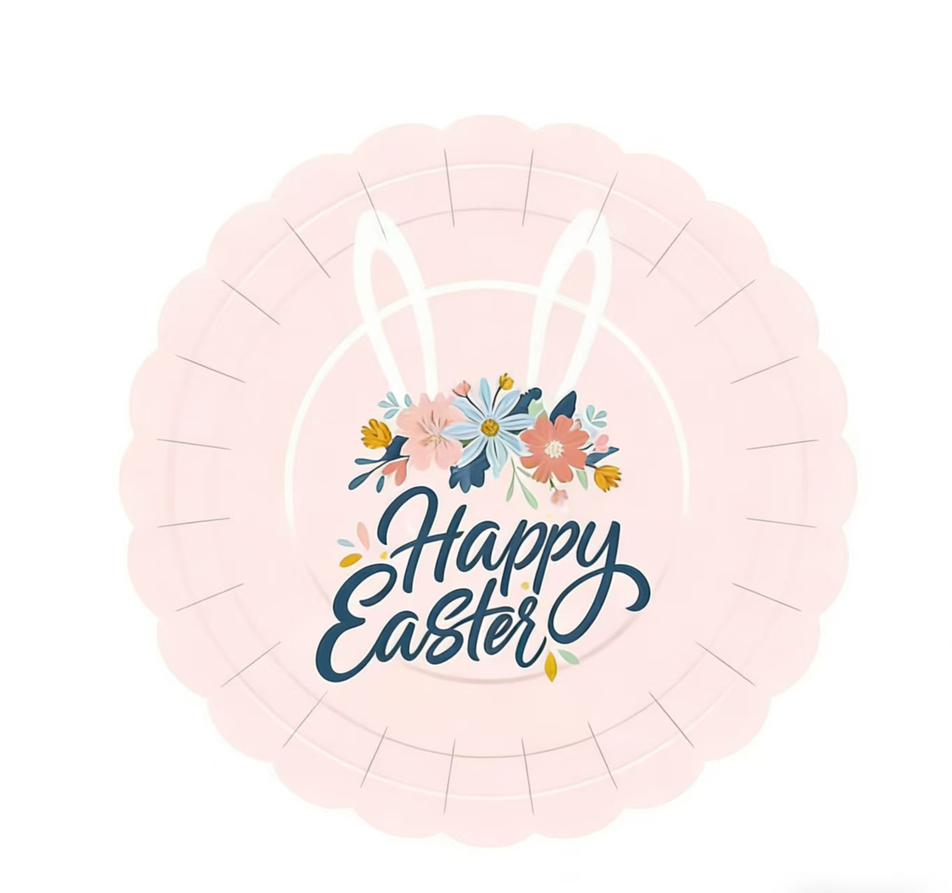 Easter Pink Round  Dessert Plate