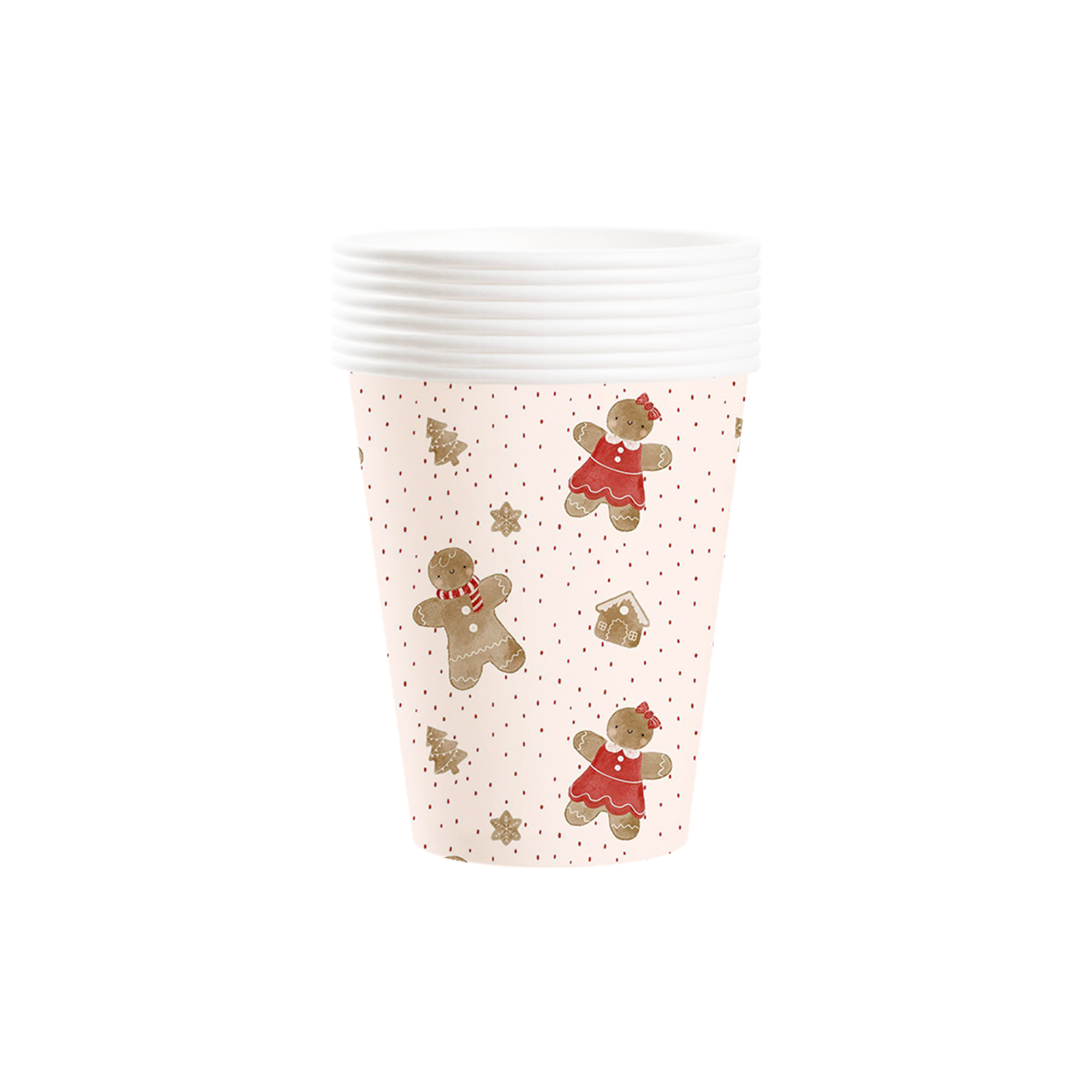 Christmas Theme Pink Point  Gingerbread Man 9oz Cup