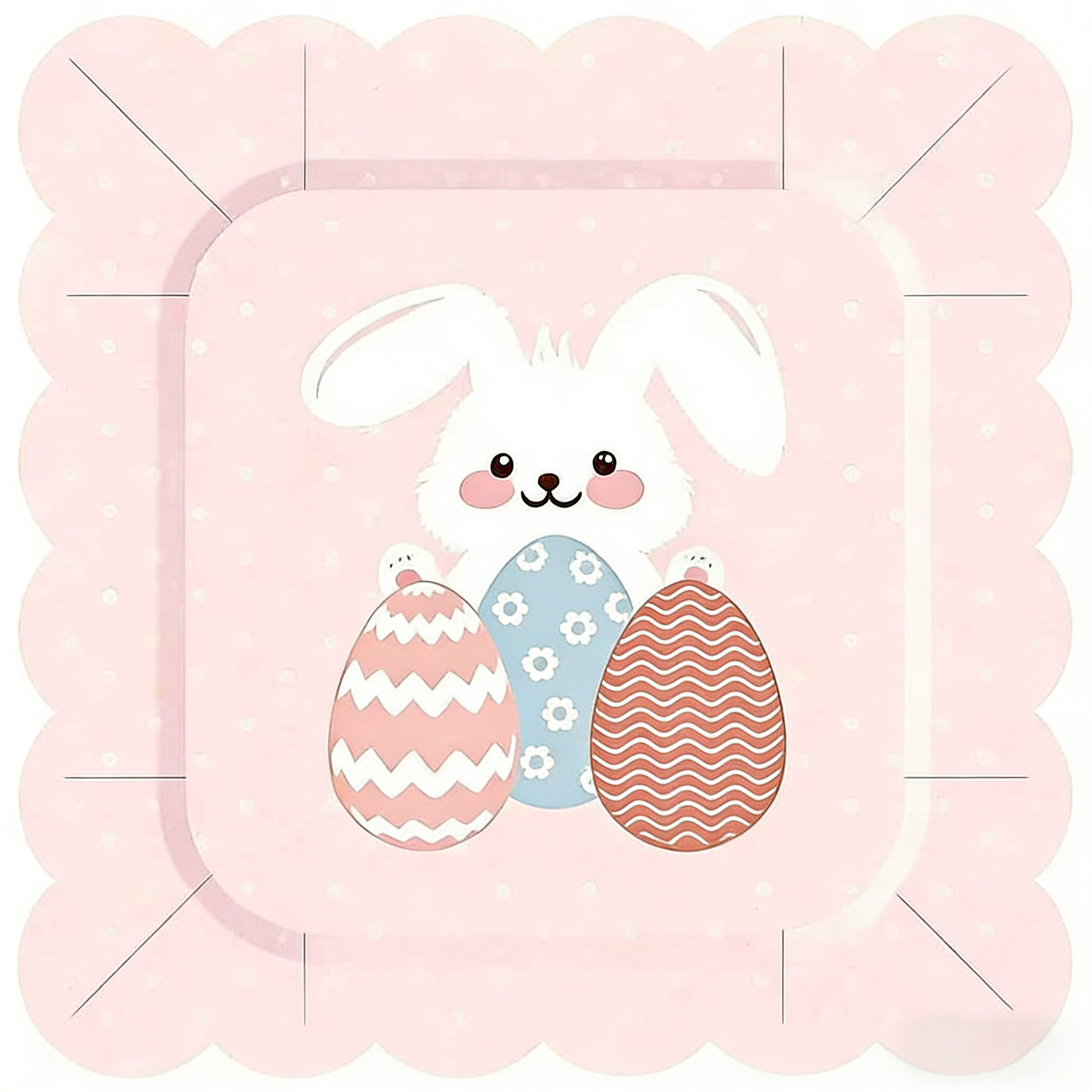 Easter Pink Square Dinner Plate