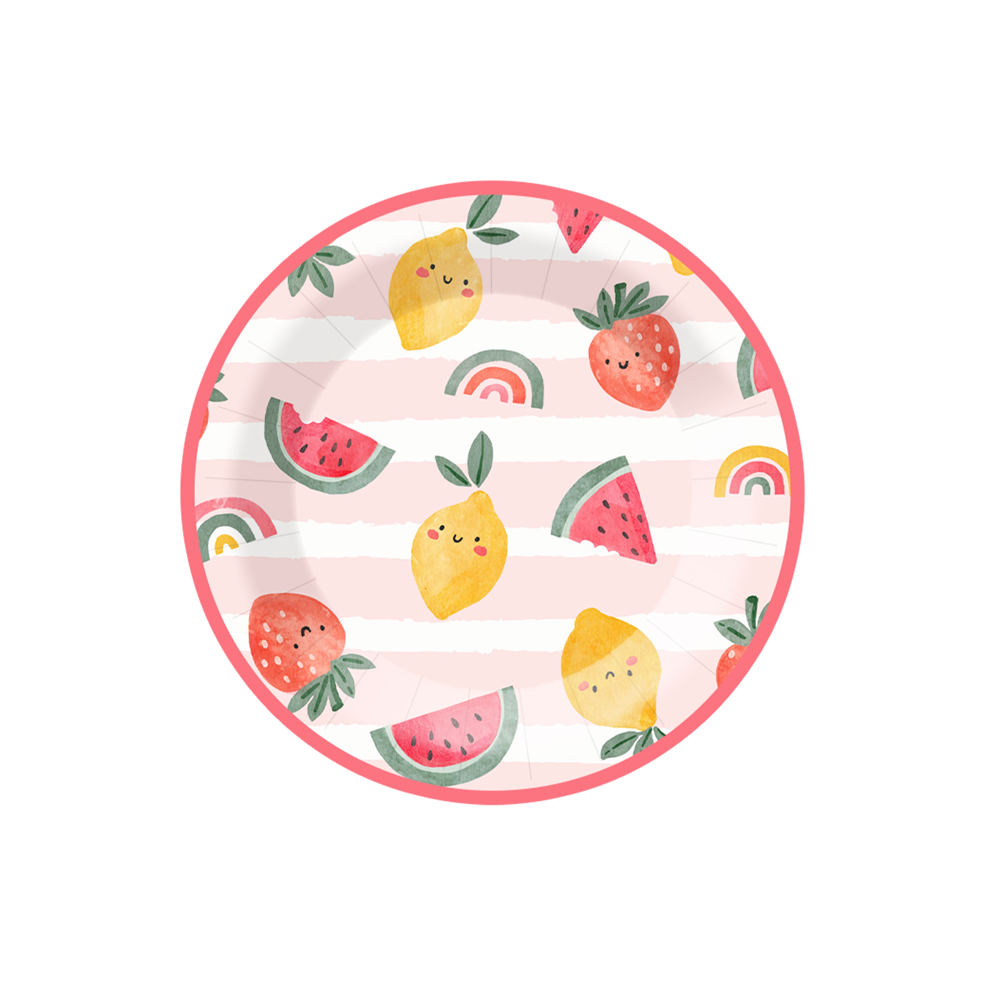 Fruit Theme Pink Dessert Plate