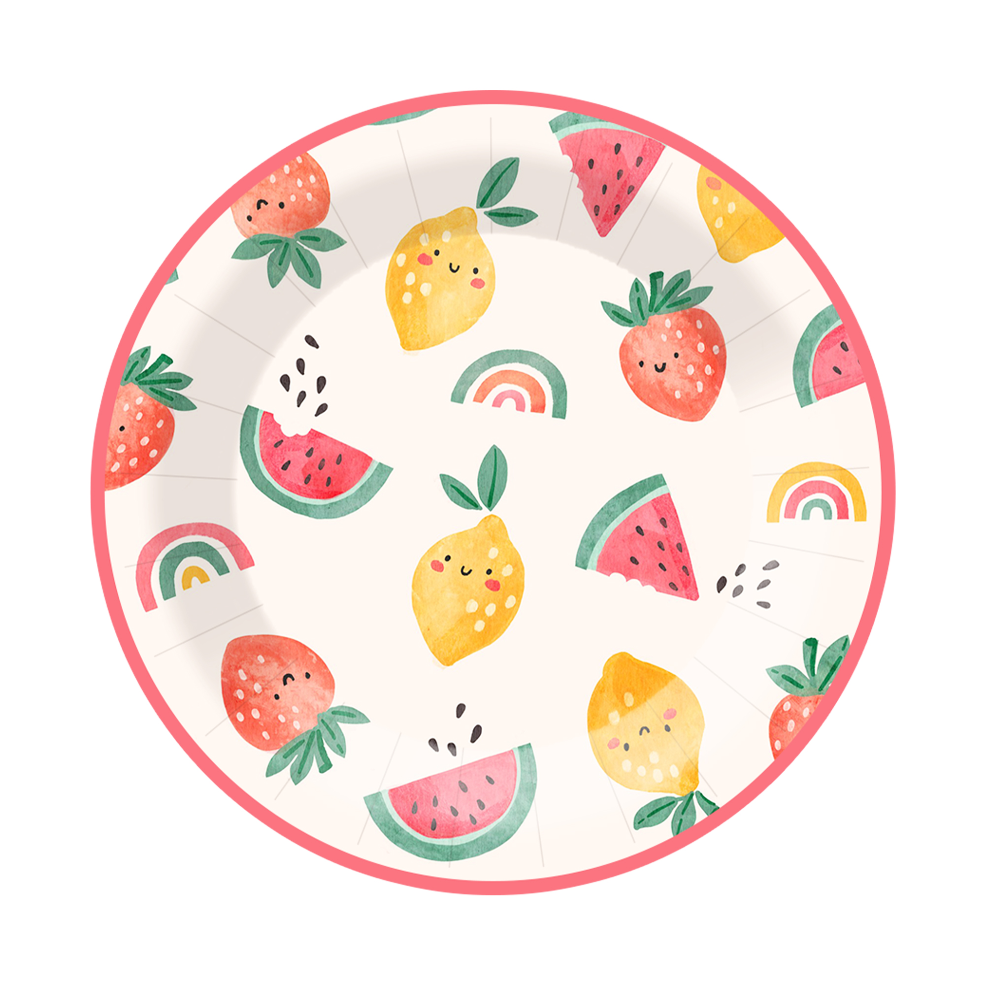 Fruit Theme Pink Dinner Plate