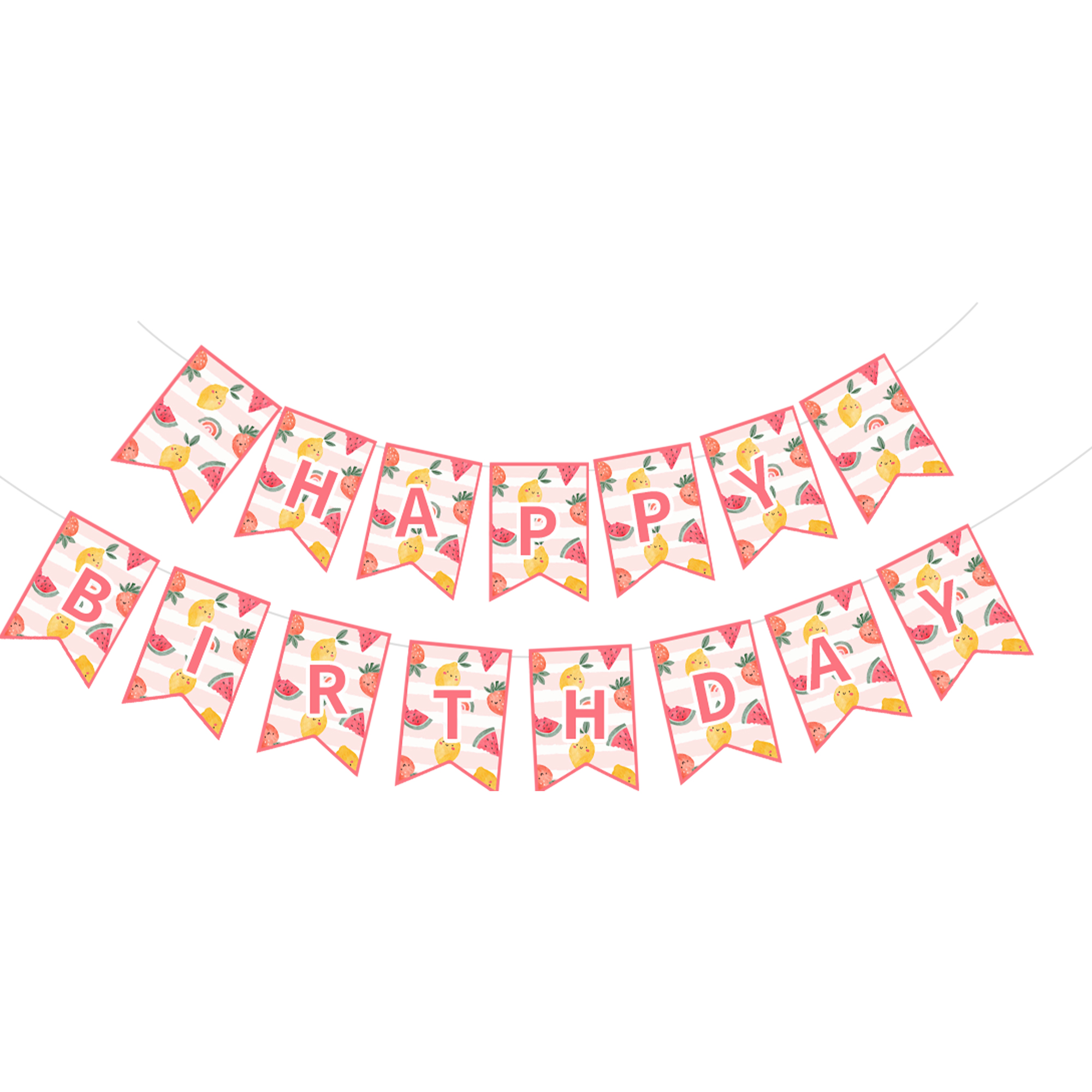 Fruit Theme Pink Party Banner
