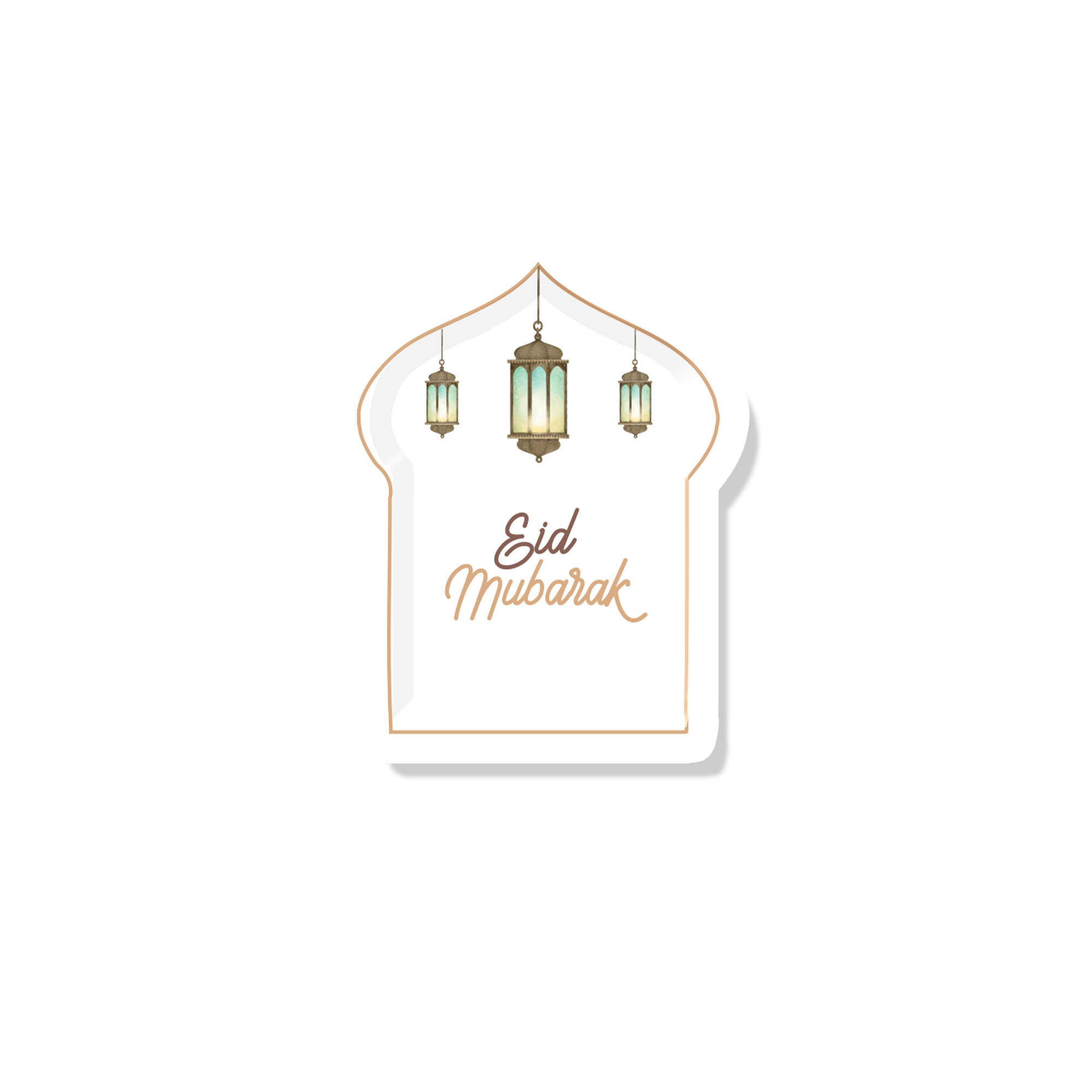 Ramadan Theme White Die-Cut Line Dessert Plate