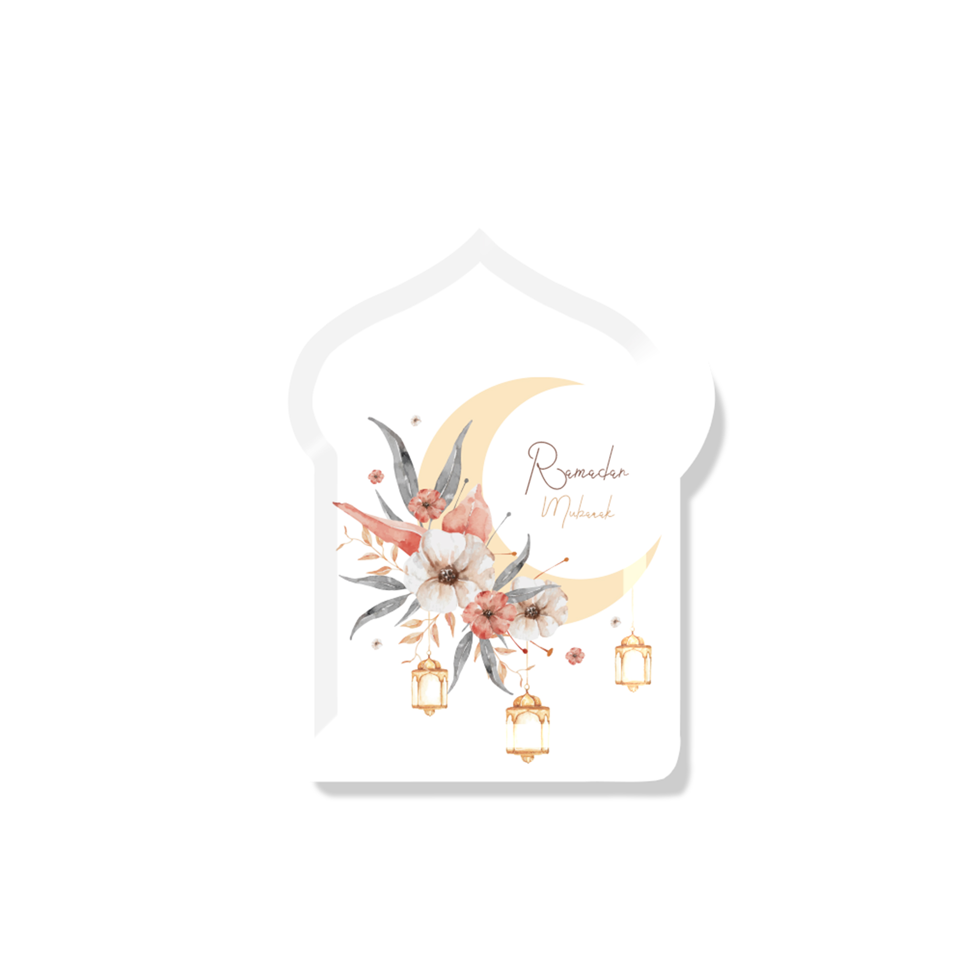 Ramadan Theme White Die-Cut Line Dessert Plate