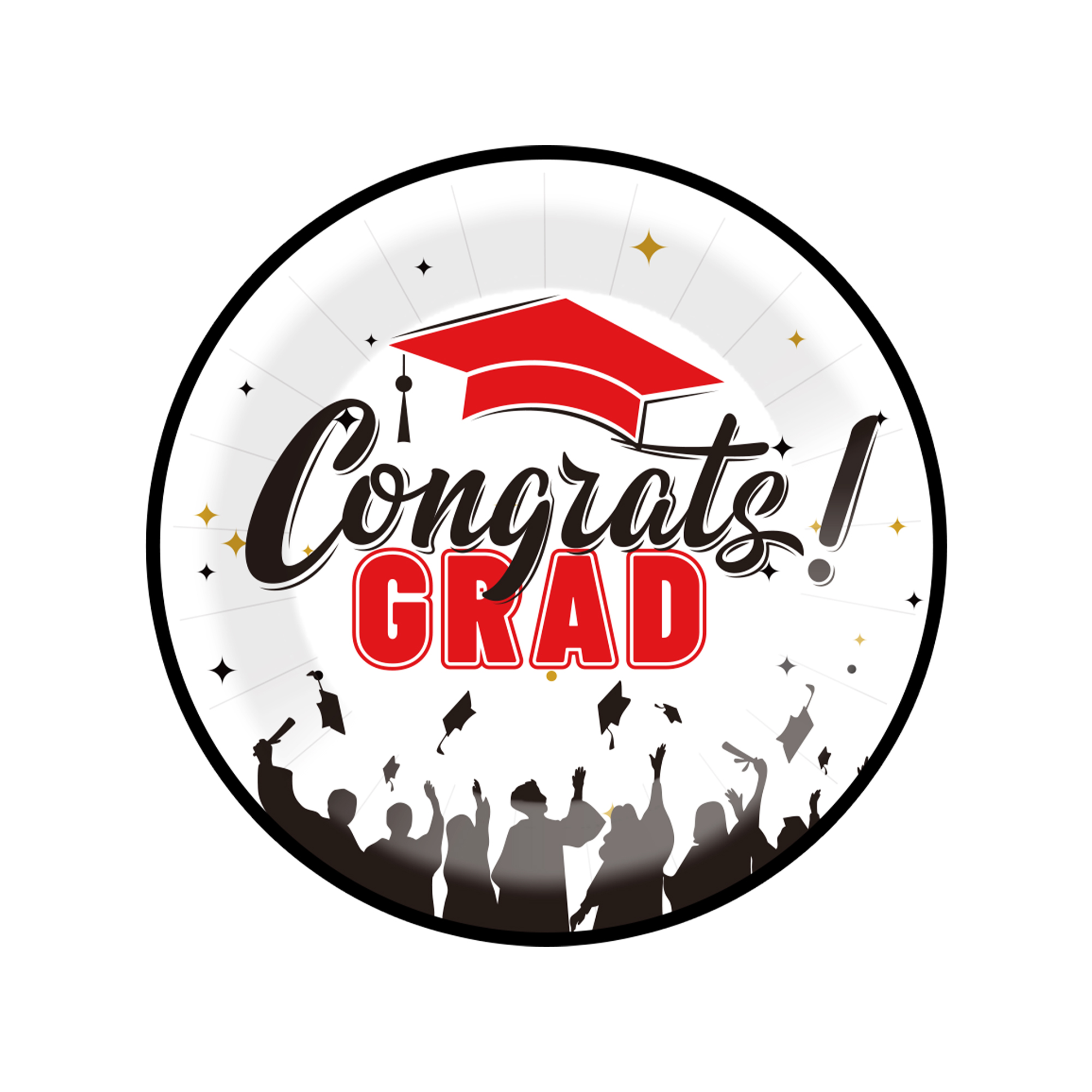 Graduation Theme White Round Dinner Plate