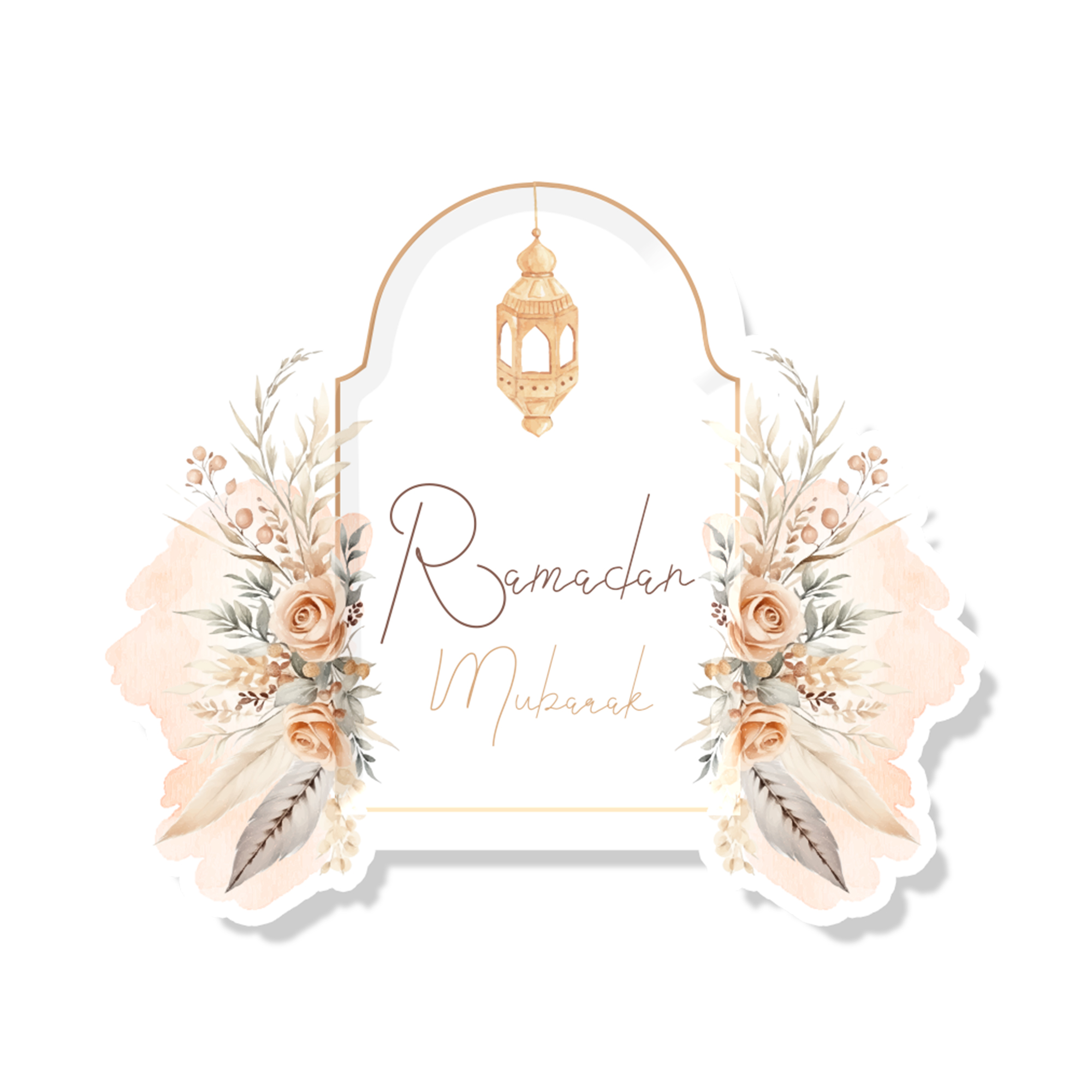 Ramadan Theme White Die-Cut Line Dinner Plate