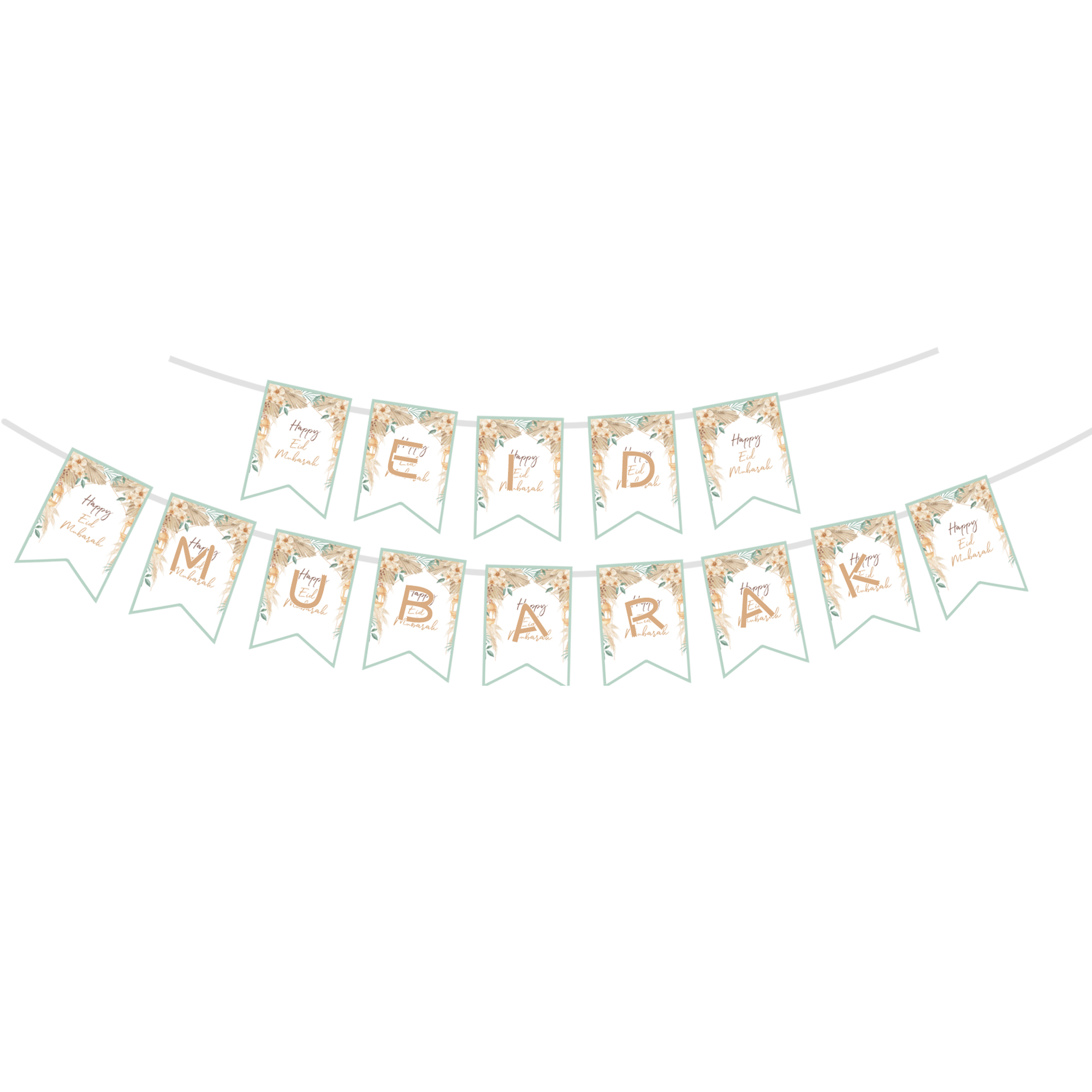 Ramadan Theme Eid Mubarak Paper Banner