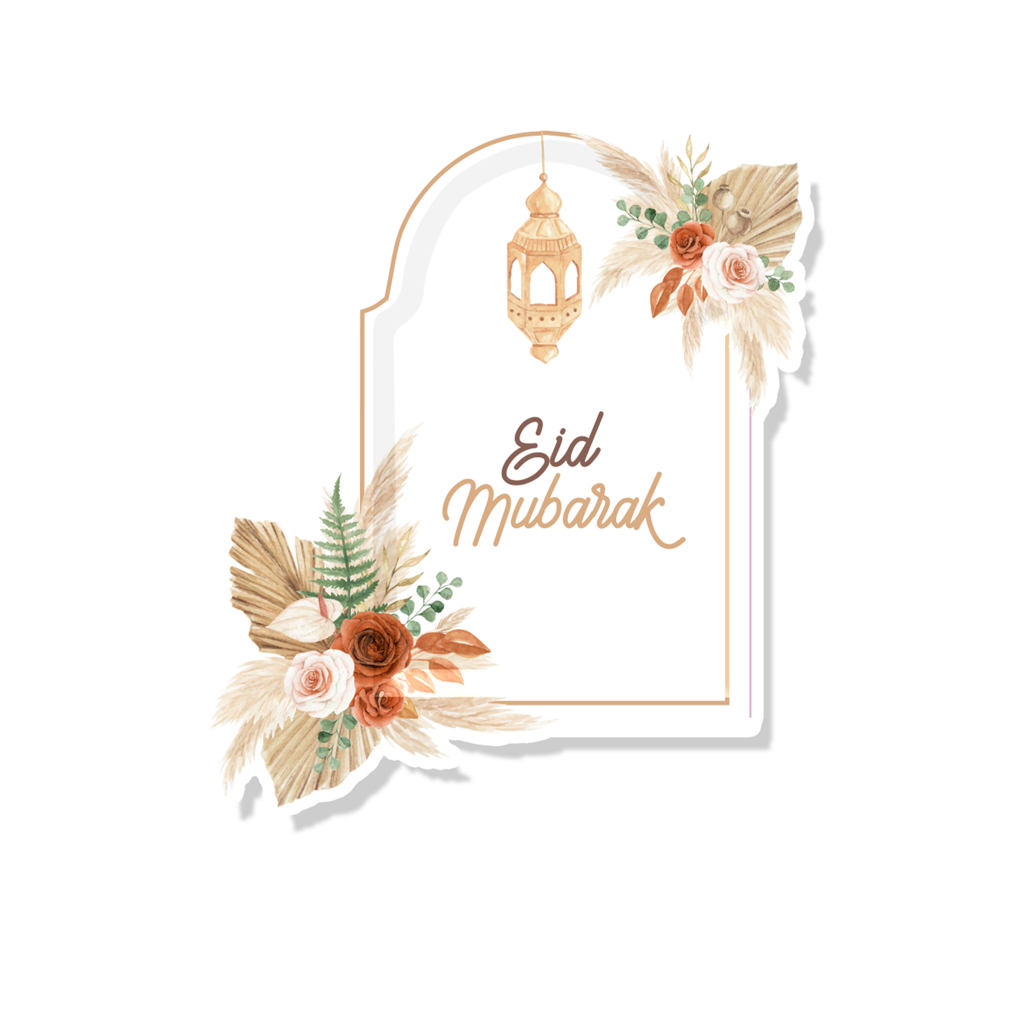 Ramadan Theme White&Gold Die-Cut Line Dinner Plate