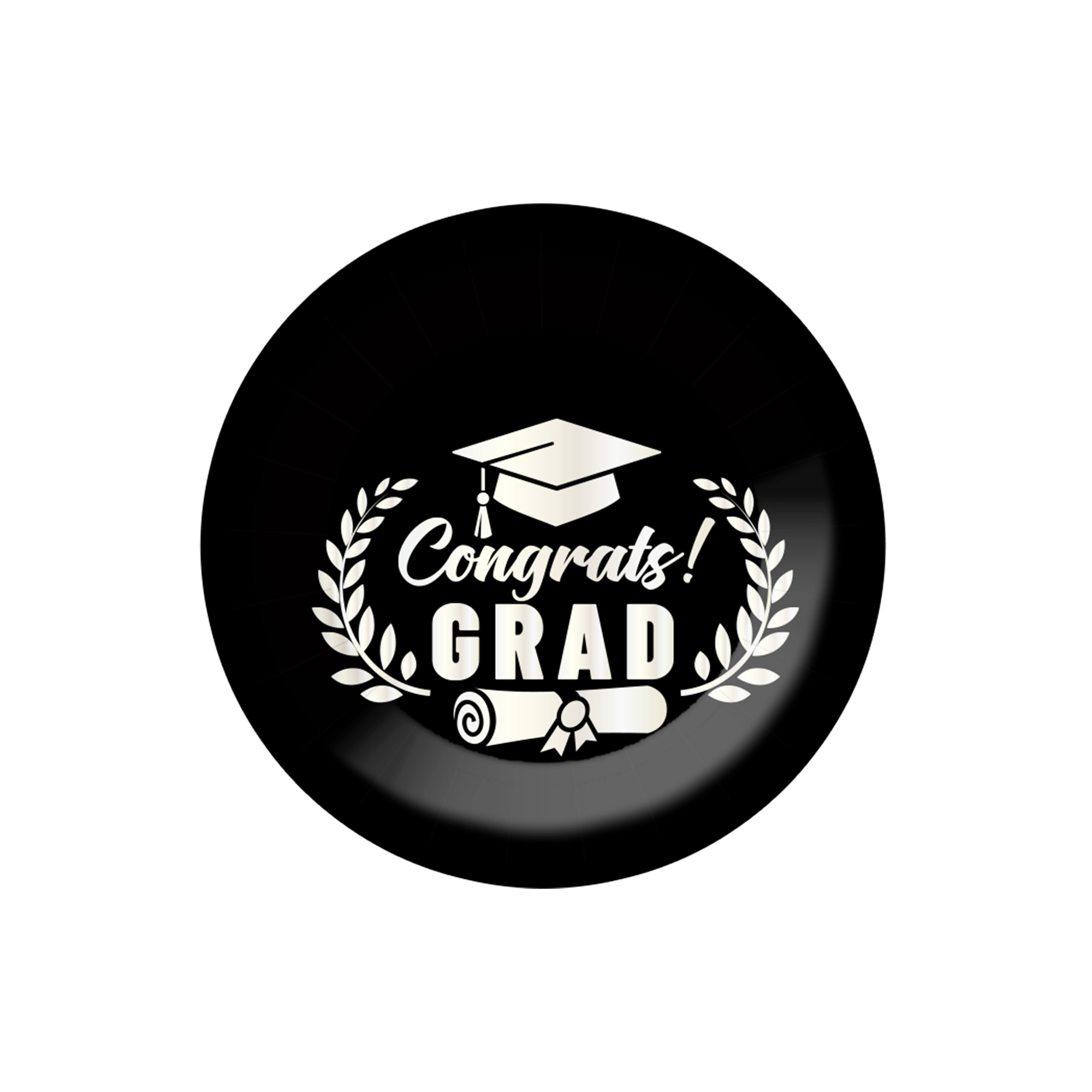 Graduation Theme Black Dessert Plate