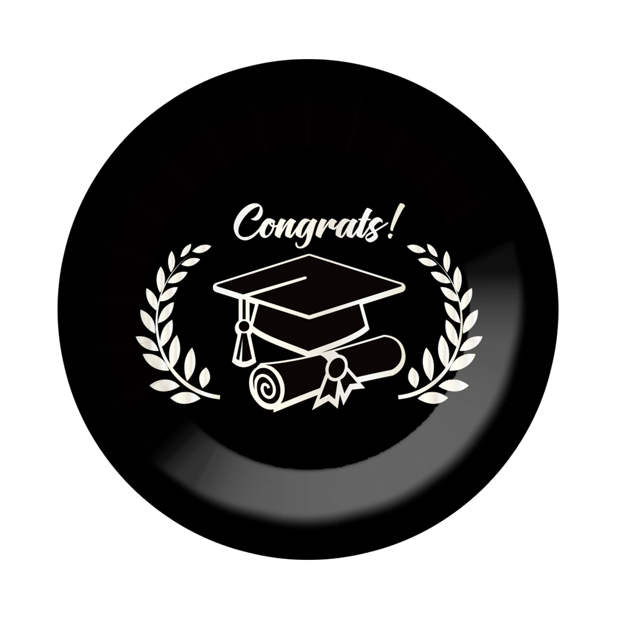 Graduation Theme Black Dinner Plate
