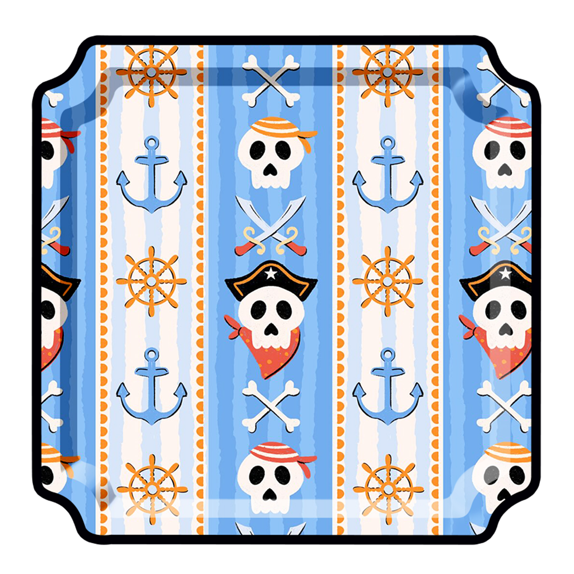 Halloween Theme Blue Color Pirate Captain Dinner Plate