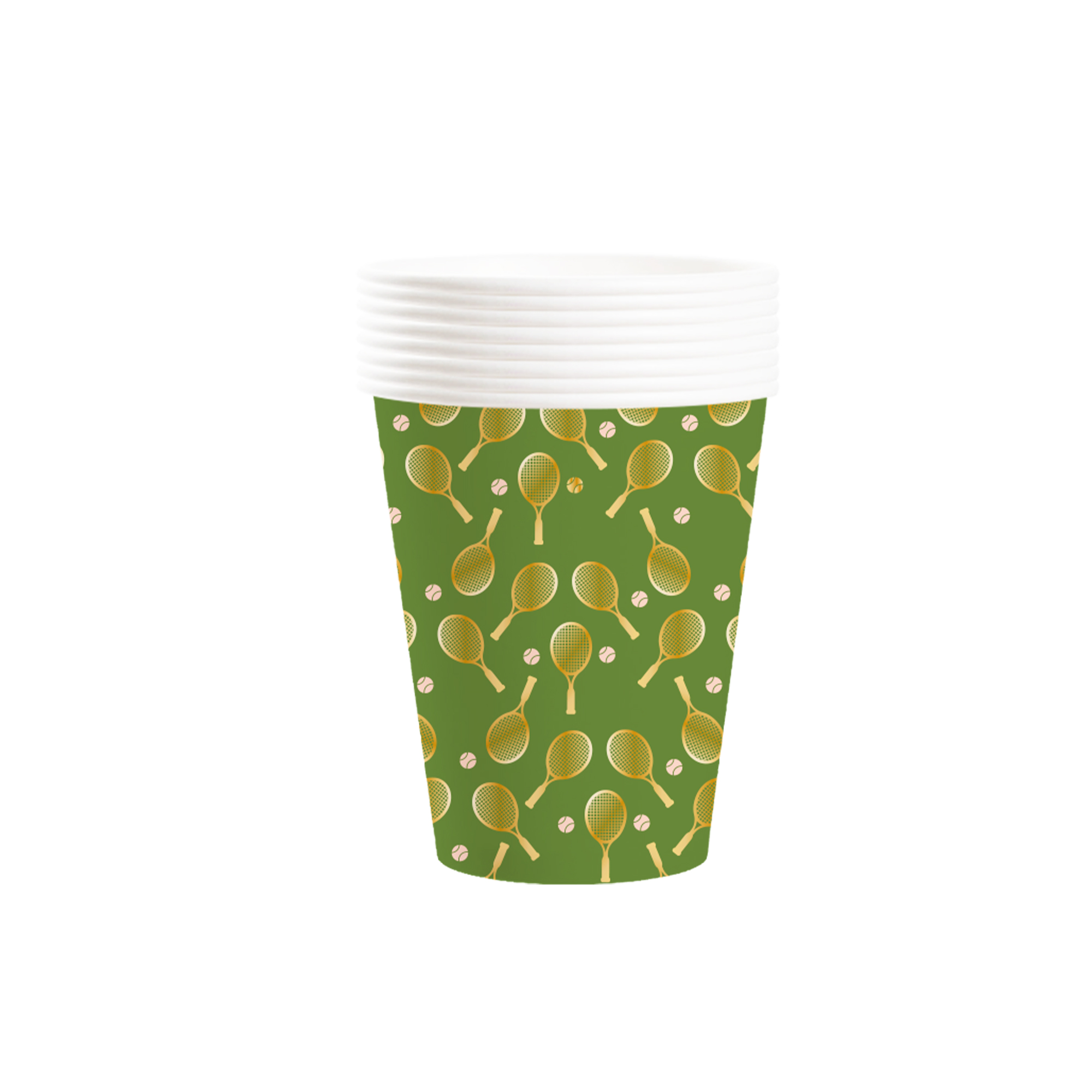 Sport Theme Green Background Tennis Design 9oz Cup