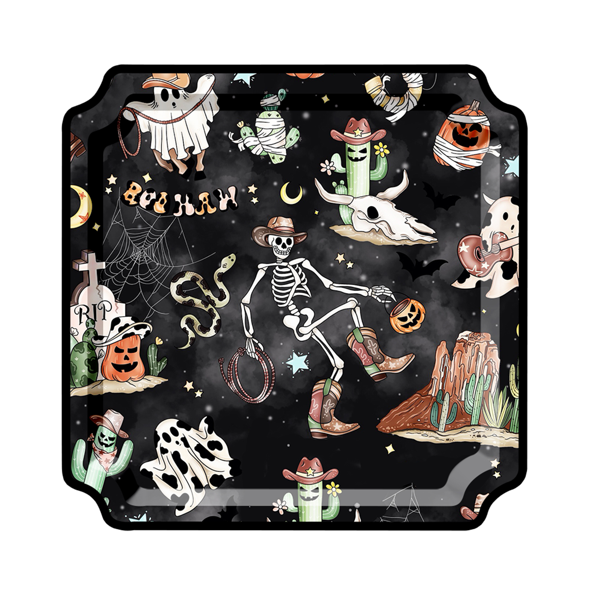 Halloween Theme Black Color  Mexican Desert Style Dinner Plate