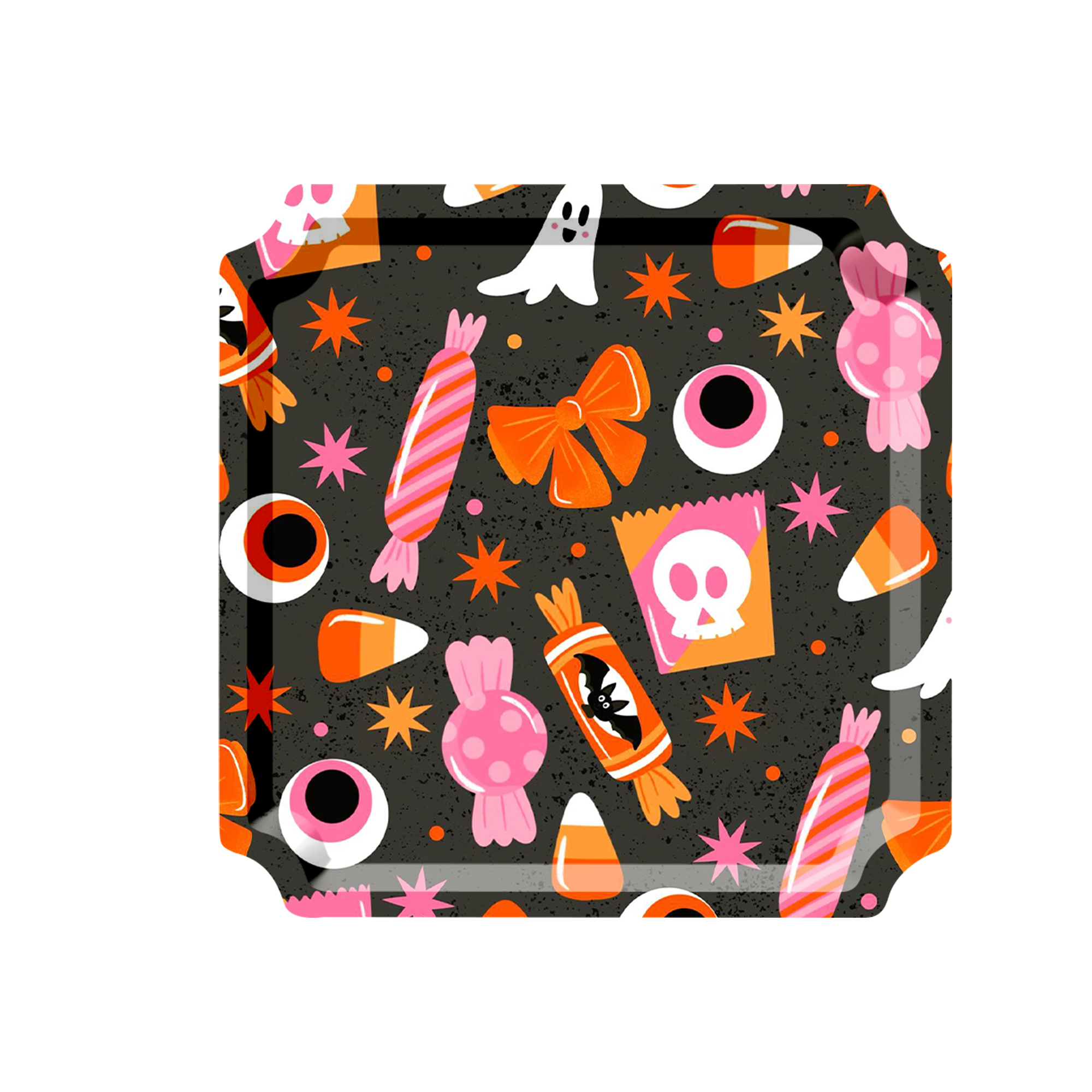 Halloween Candy and Bowknot Square Dinner Plate