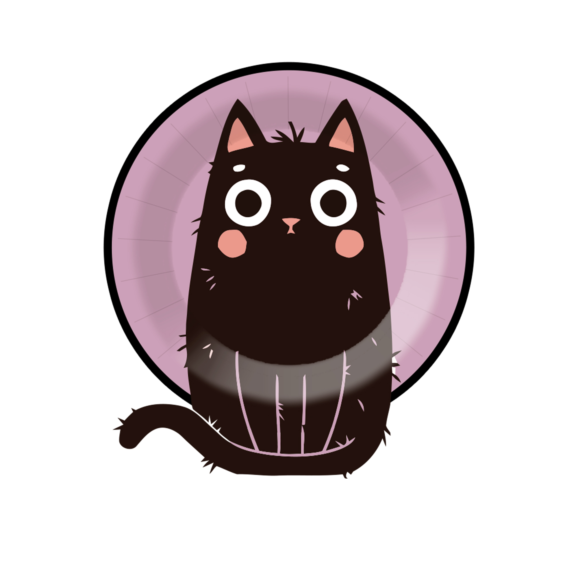 Halloween Theme Purple Cat Dessert Plate