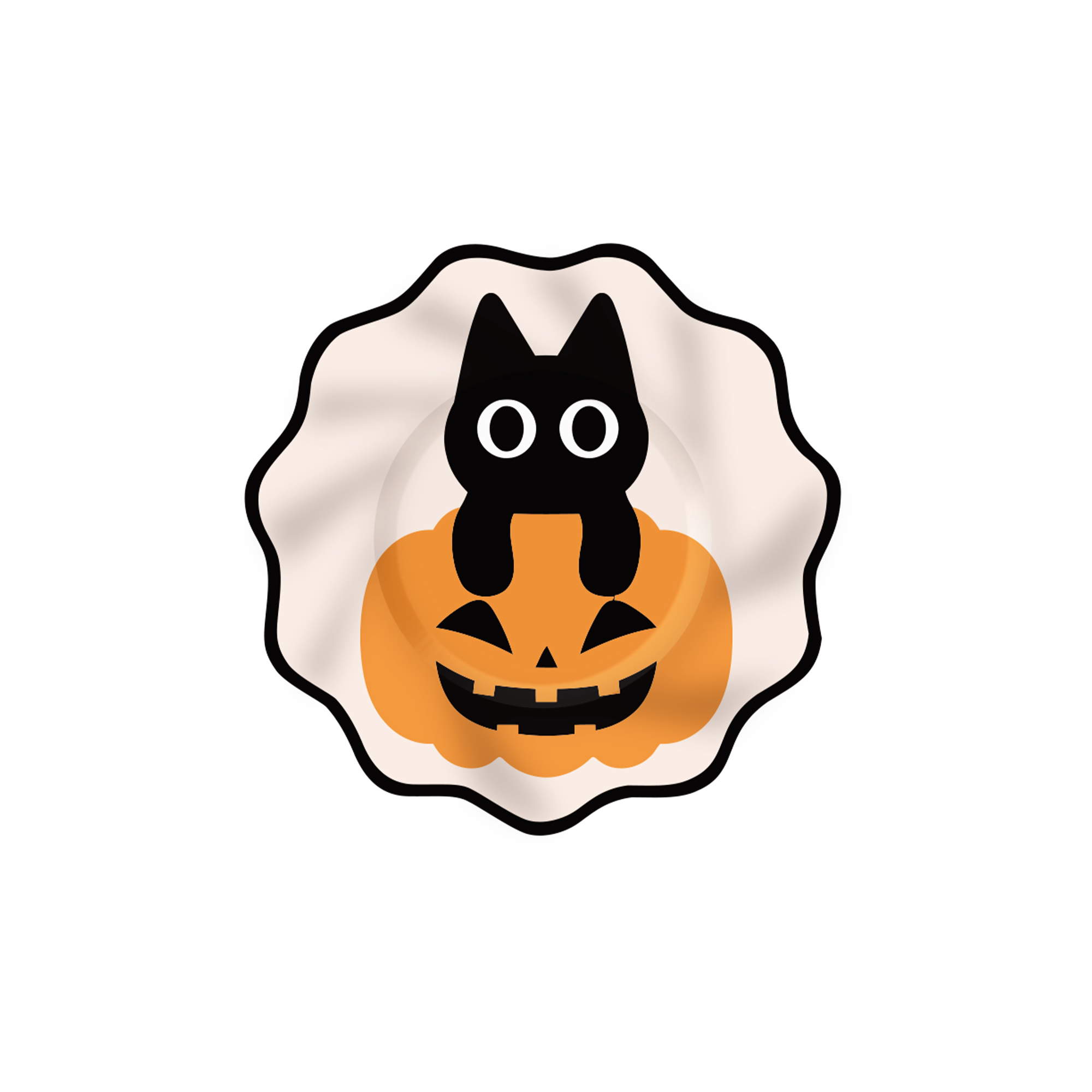 Halloween Theme Pumpkin Cat Dessert Plate
