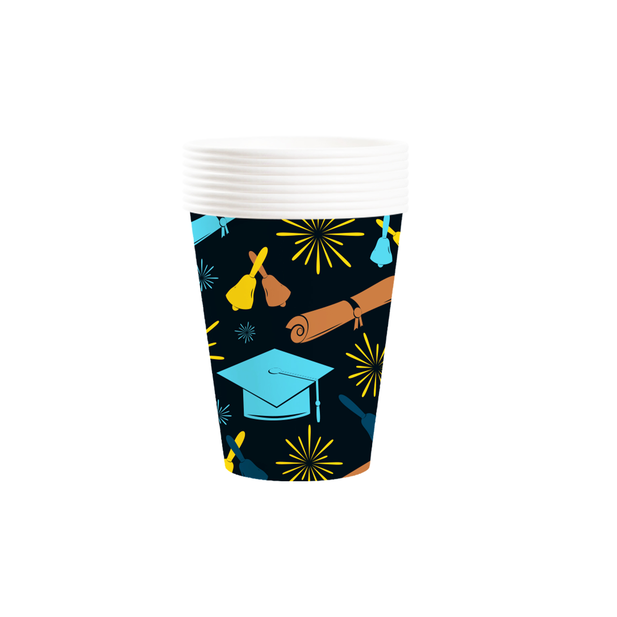 Graduation Theme Black and Yellow 9oz Cup 
