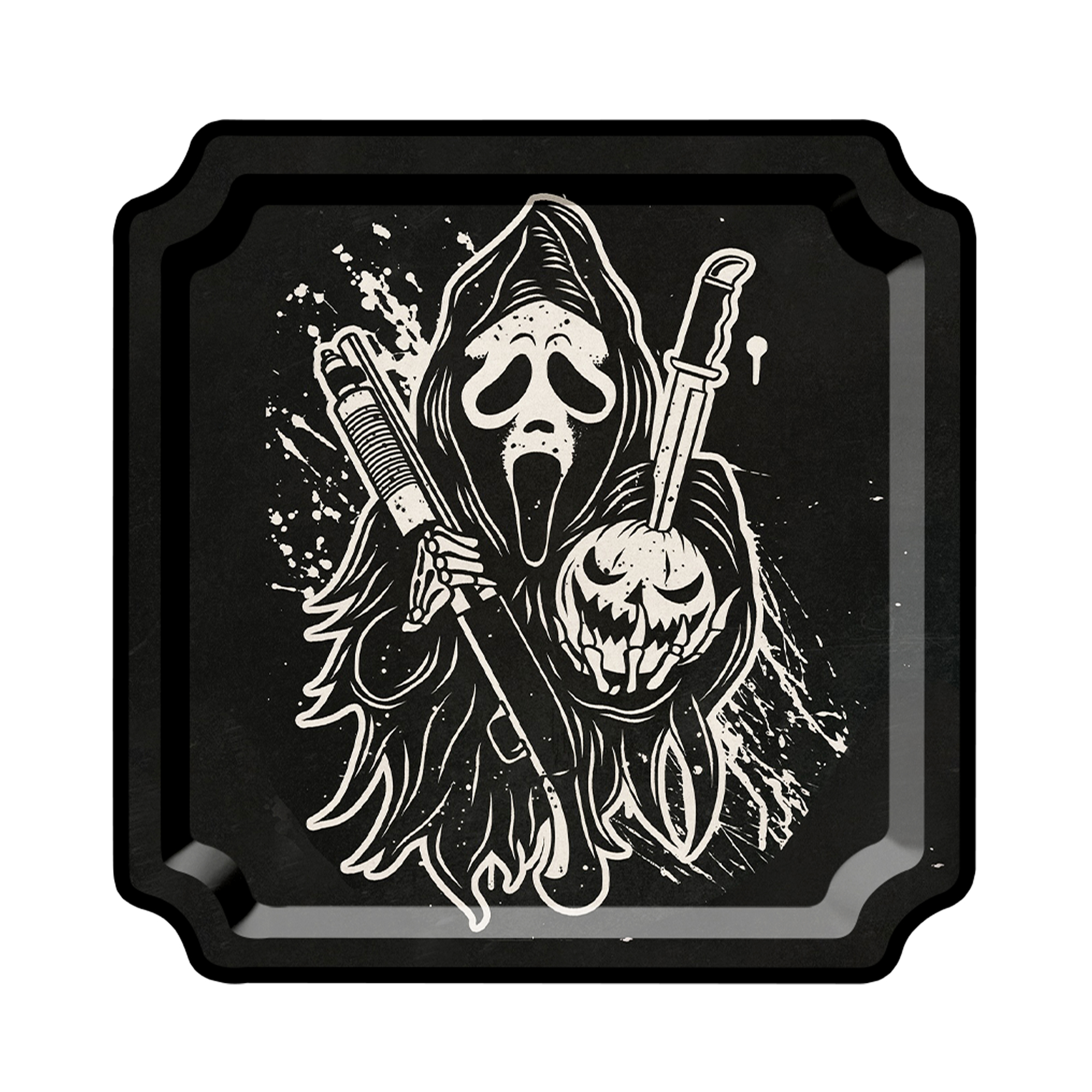 Halloween Black Color Ghost Party Dinner Plate