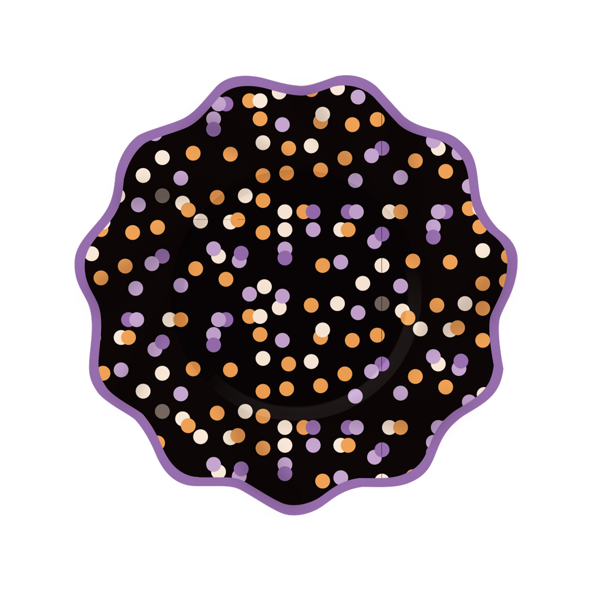 Halloween Theme Purple Polka Dot Dinner Plate