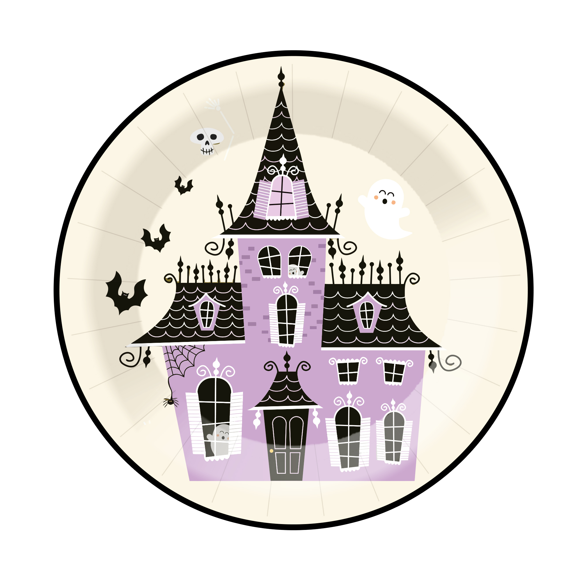 Halloween Them Bats and Castles Dinner Plate